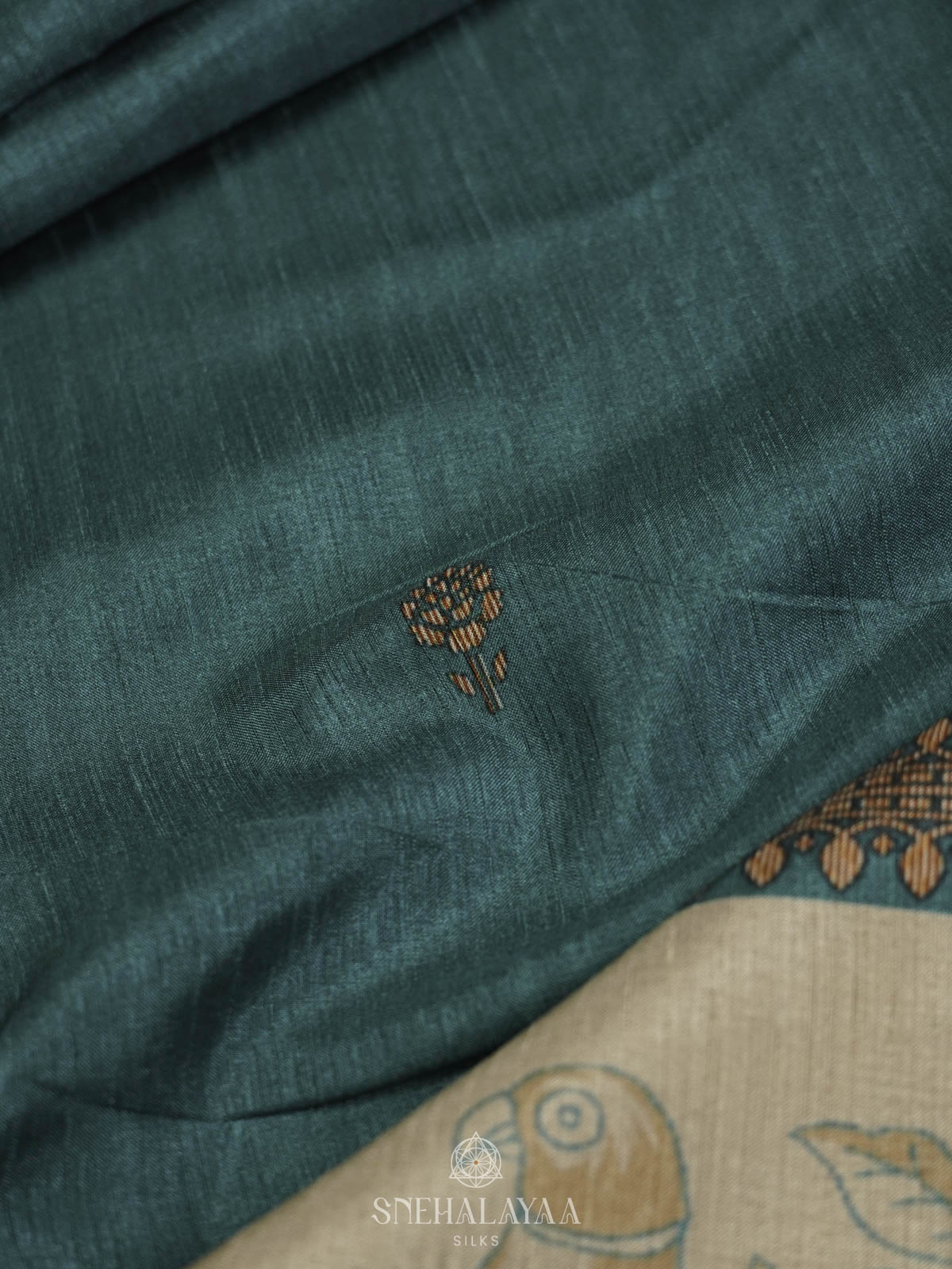 Blue Tussar Saree