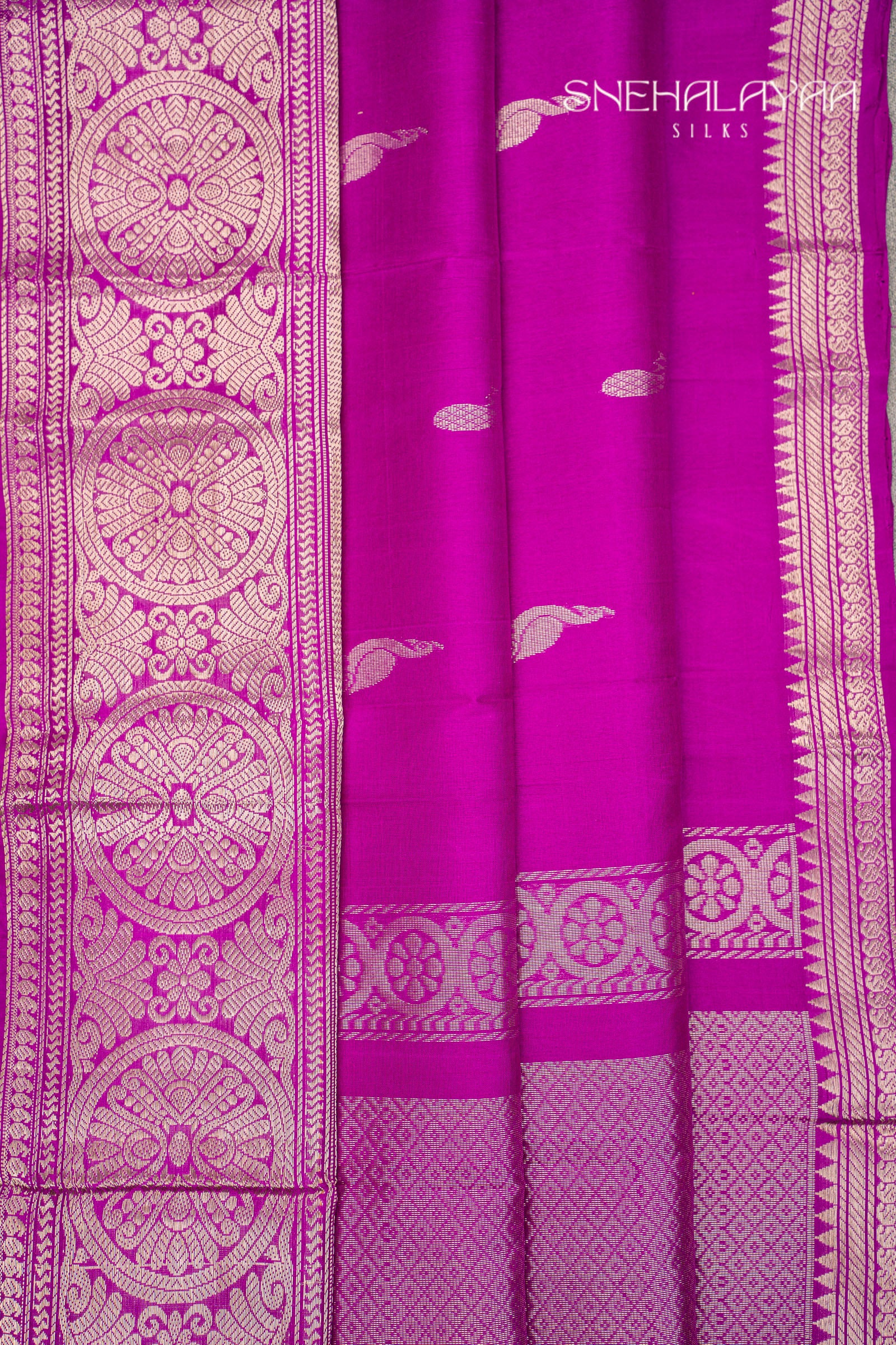Purple Mangalgiri Silk Saree