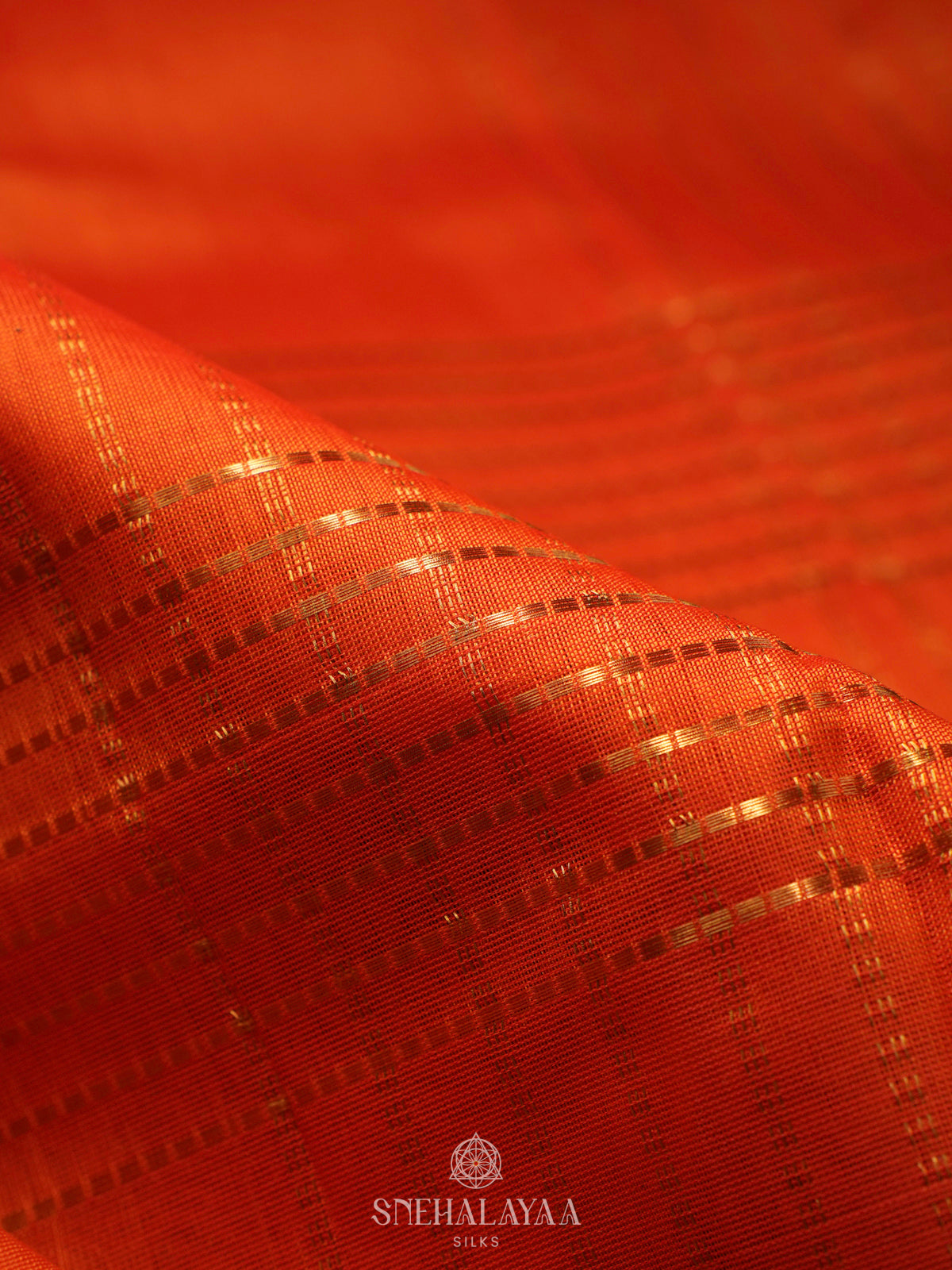 Rust Orange Kanchi Silk Cotton Saree