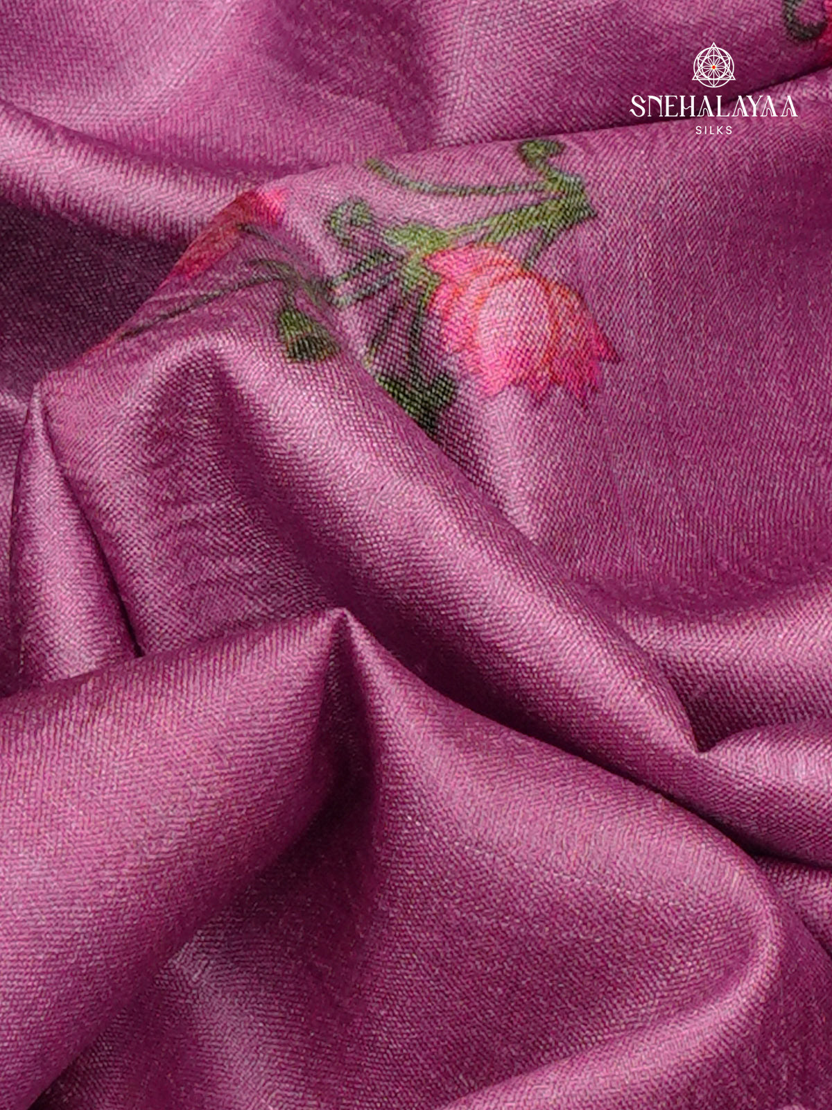 Lavender Tussar Silk Saree