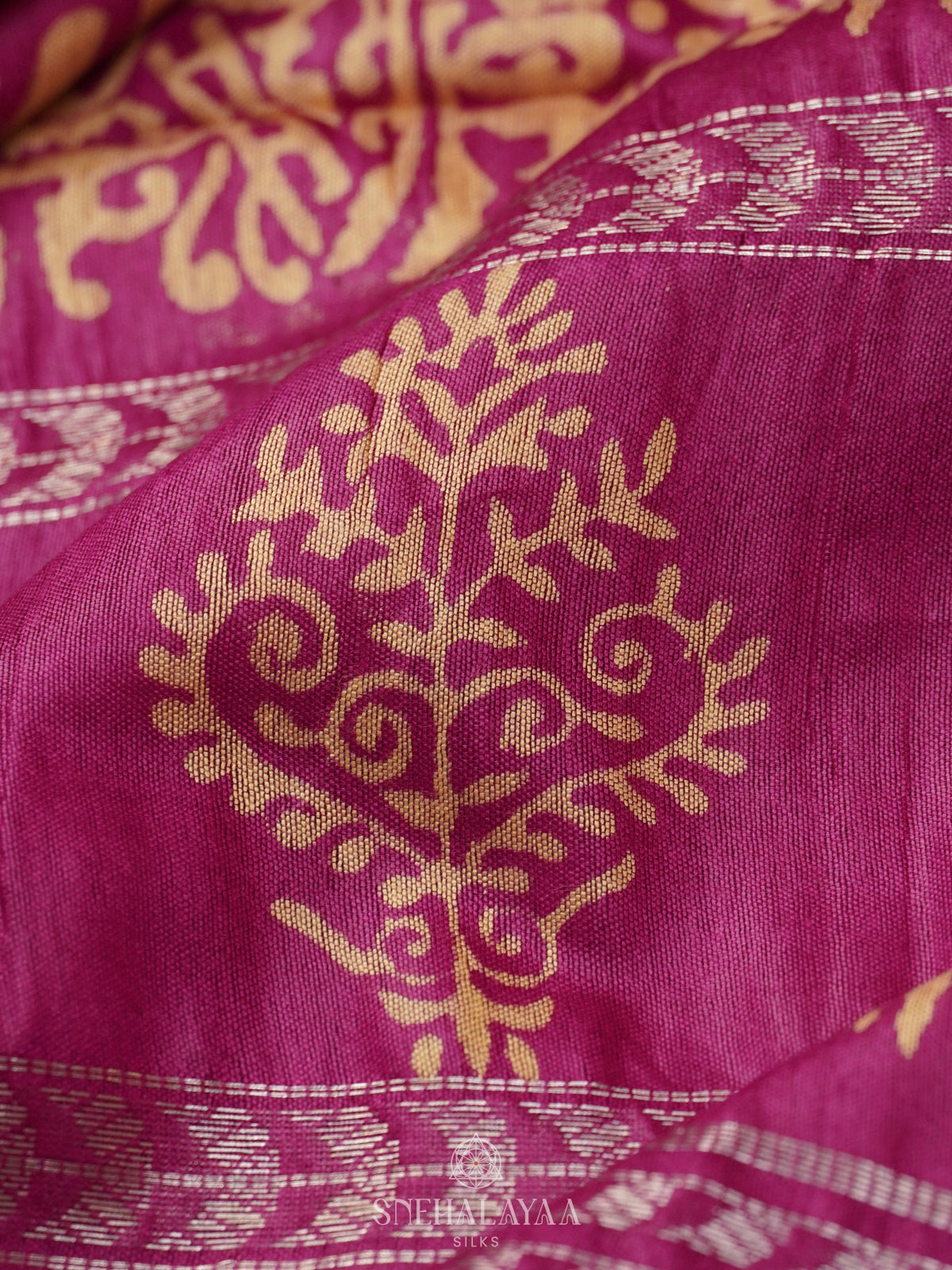 Pink Bamboo Silk Saree