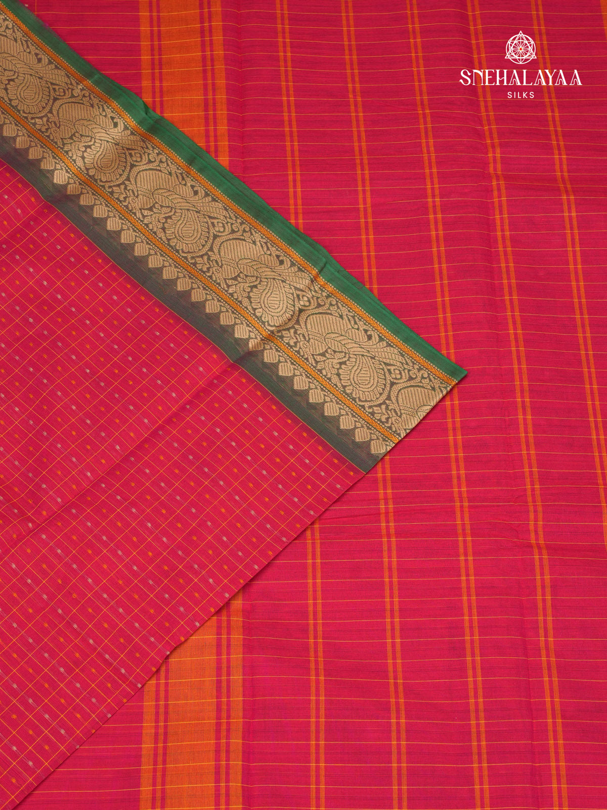 Pink Chettinad Cotton Saree