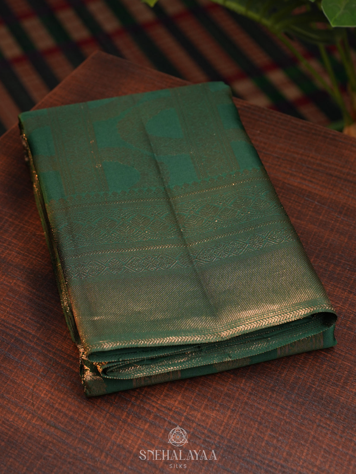 Forest Green Kanjivaram Silk Saree