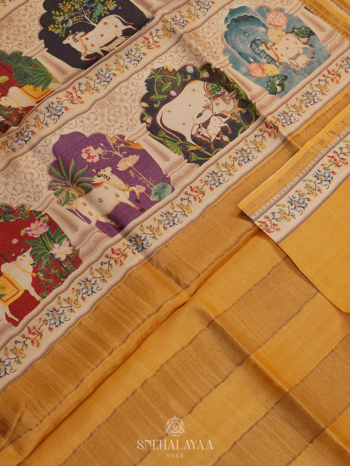 Yellow Tussar Saree