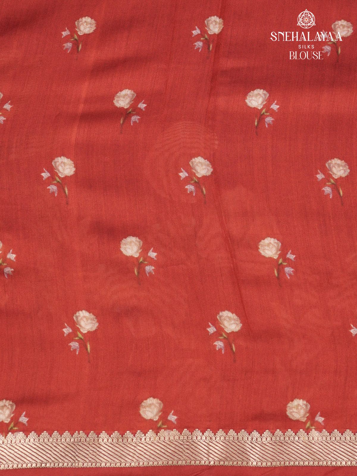 Red Chiniya Silk Saree