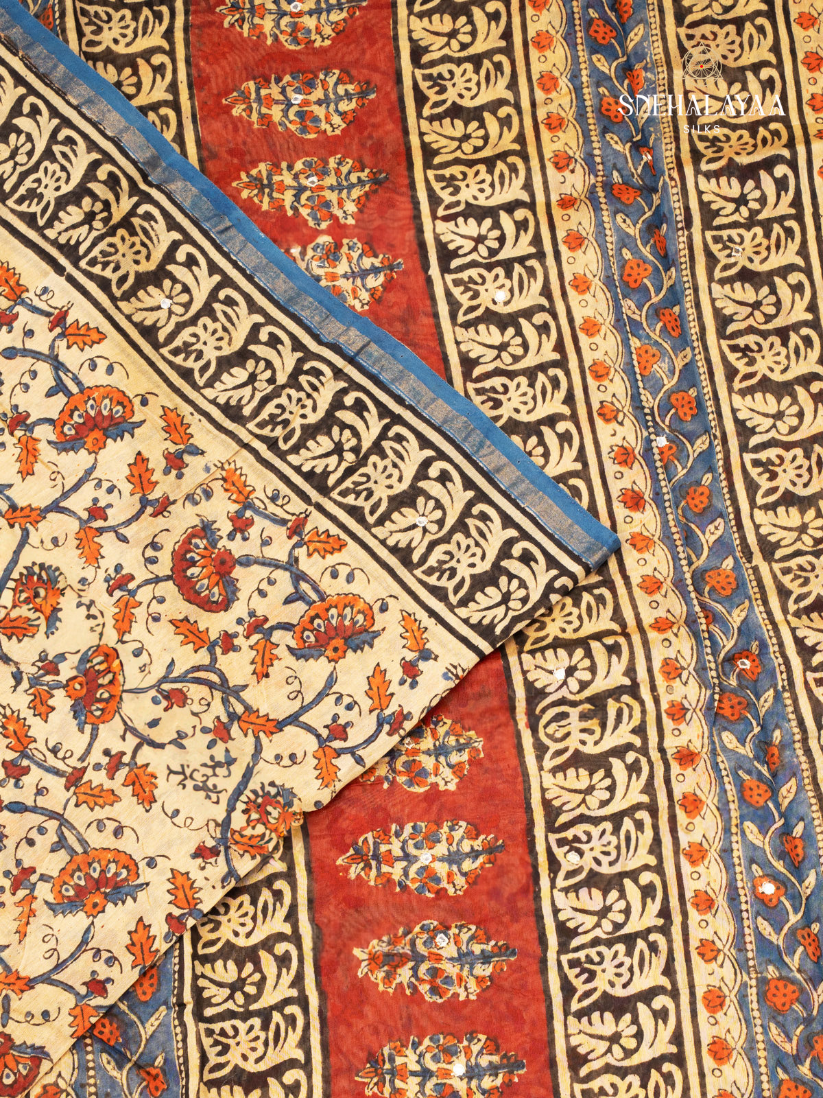 Beige Chanderi Saree