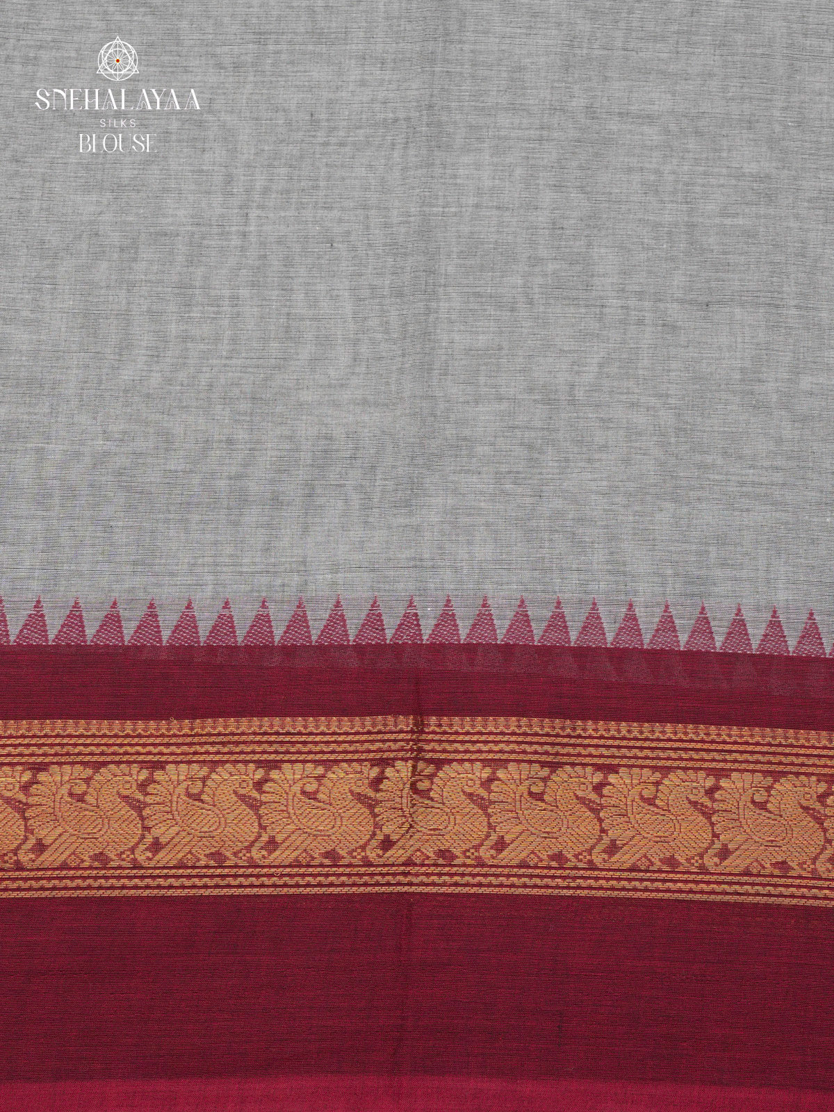 Ash Grey Chettinad Cotton Saree