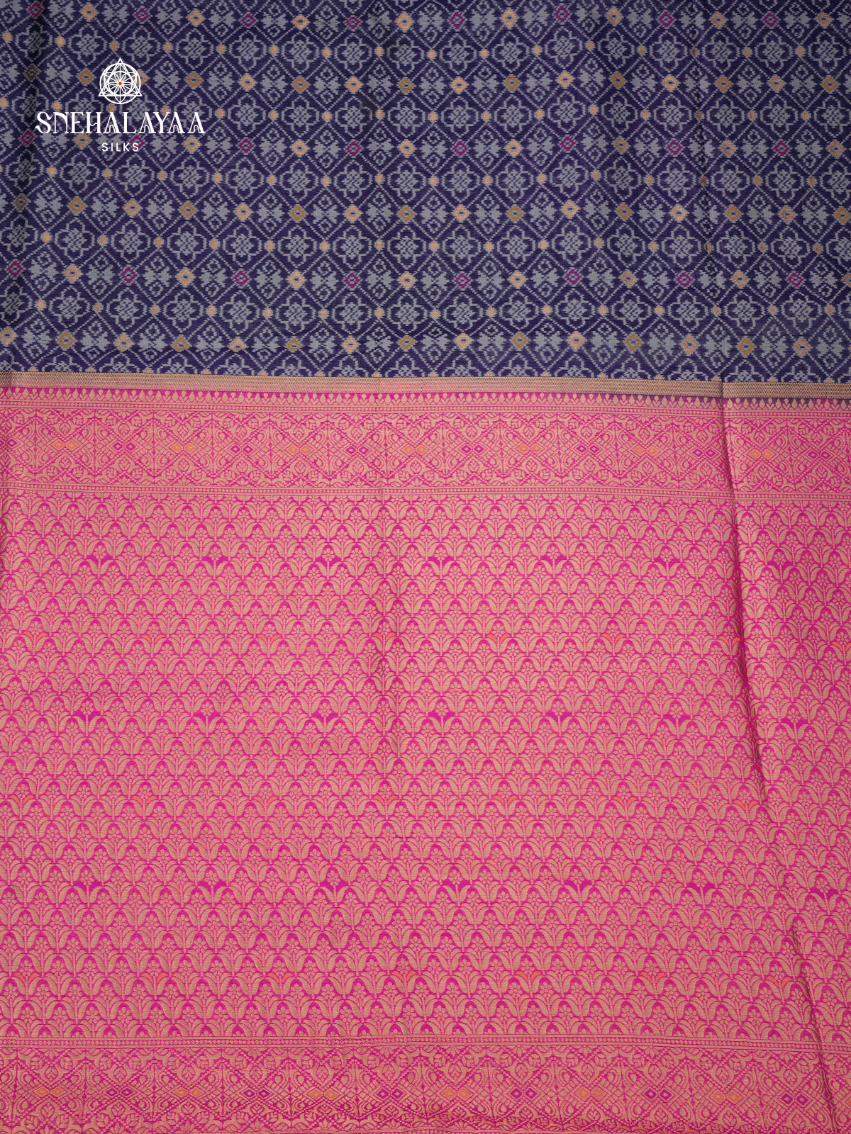 Rich Blue Ikat Saree