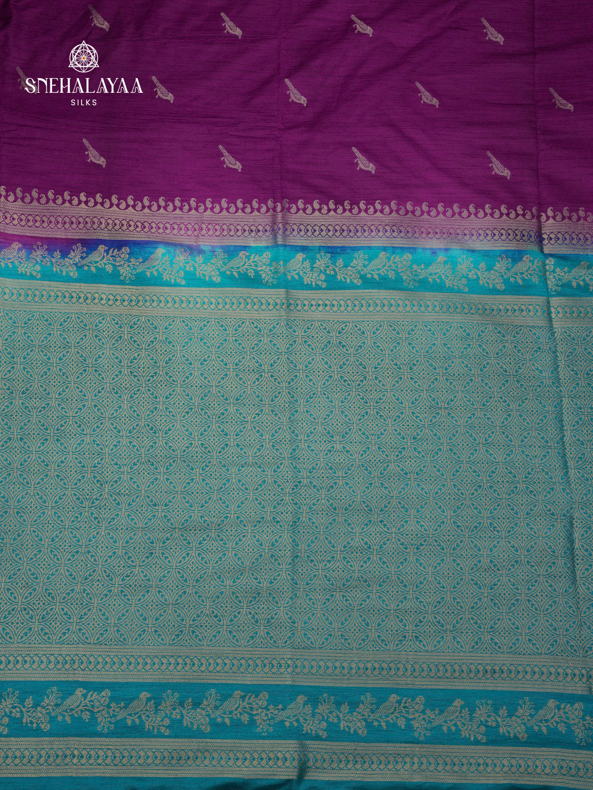 Violet Banaras Dola Silk Saree