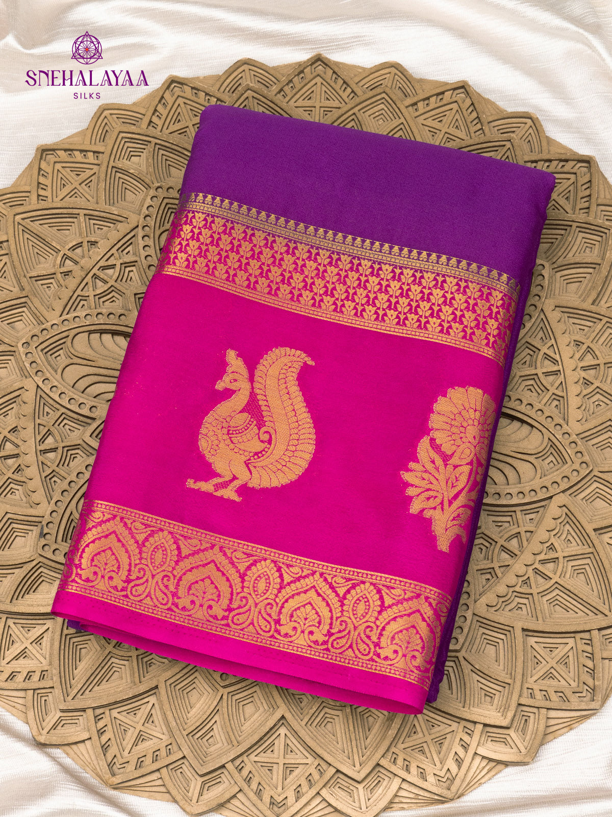 Violet Mysore Silk Saree