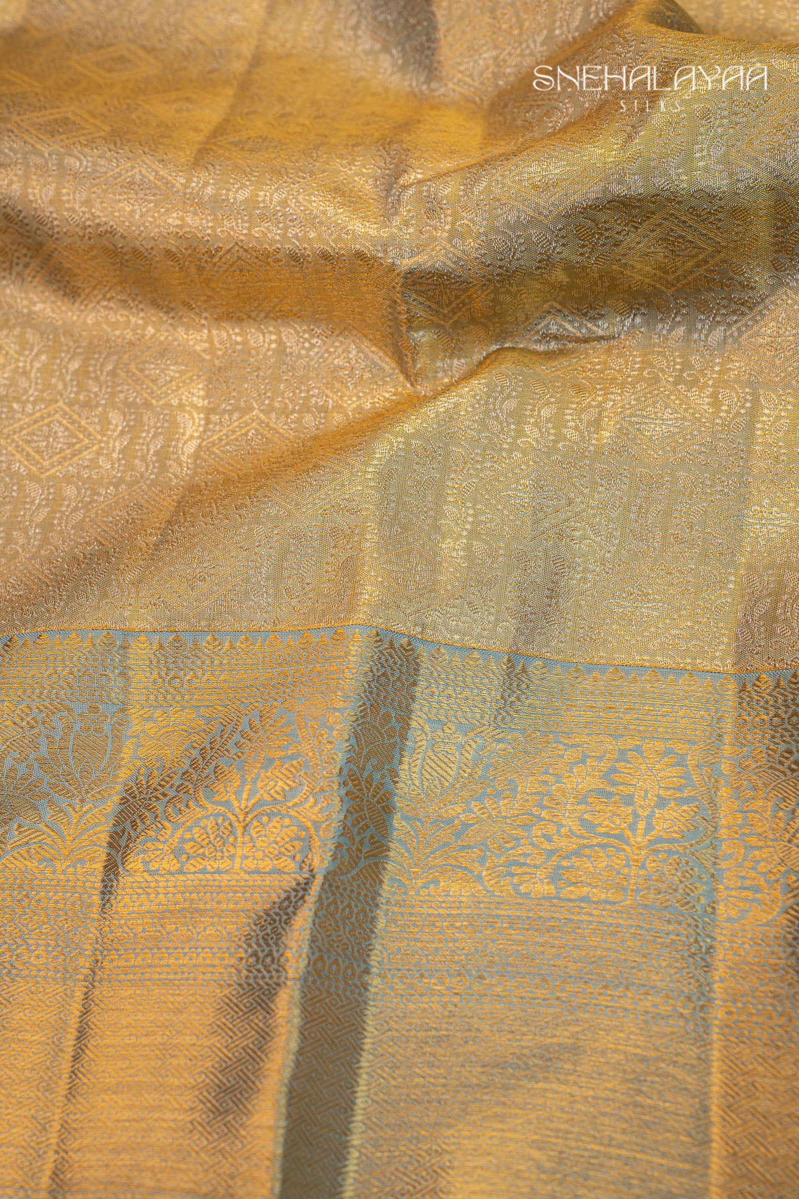 Gold Kancheevaram Tissue Silk Saree