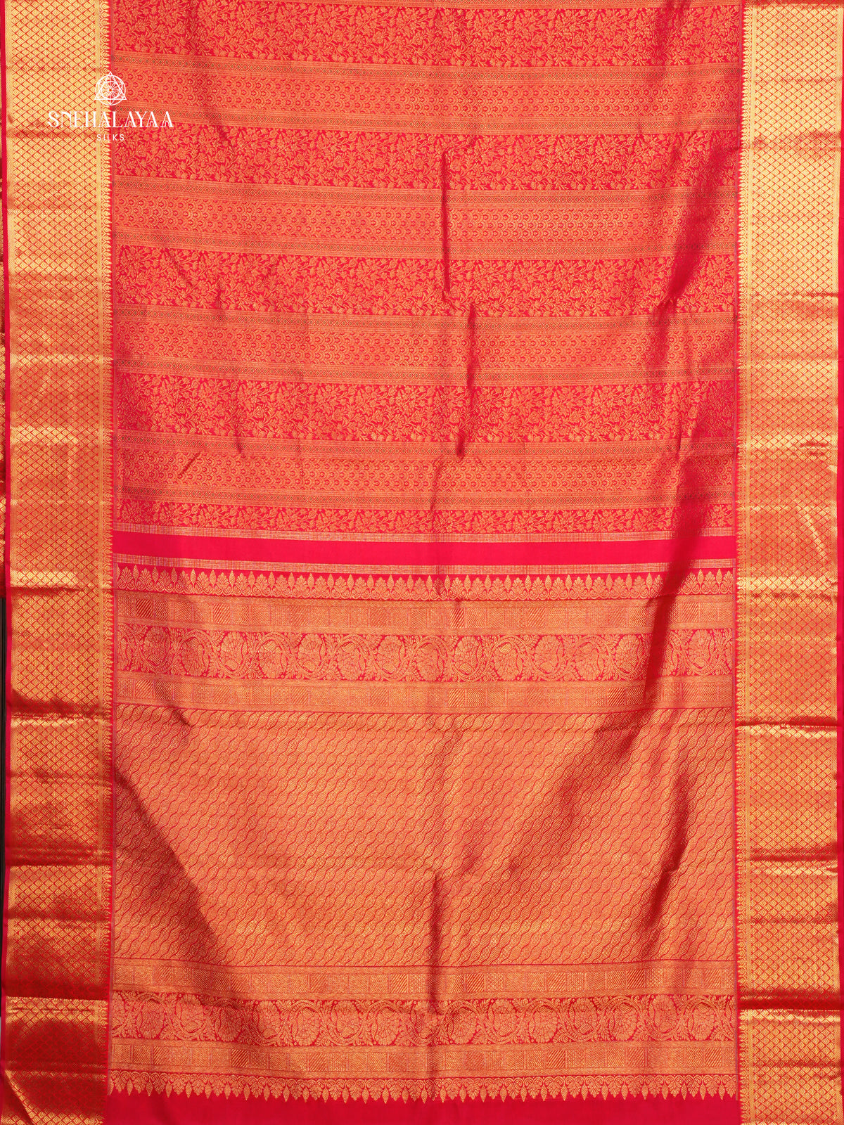 Crimson Red Kanjivaram silk saree