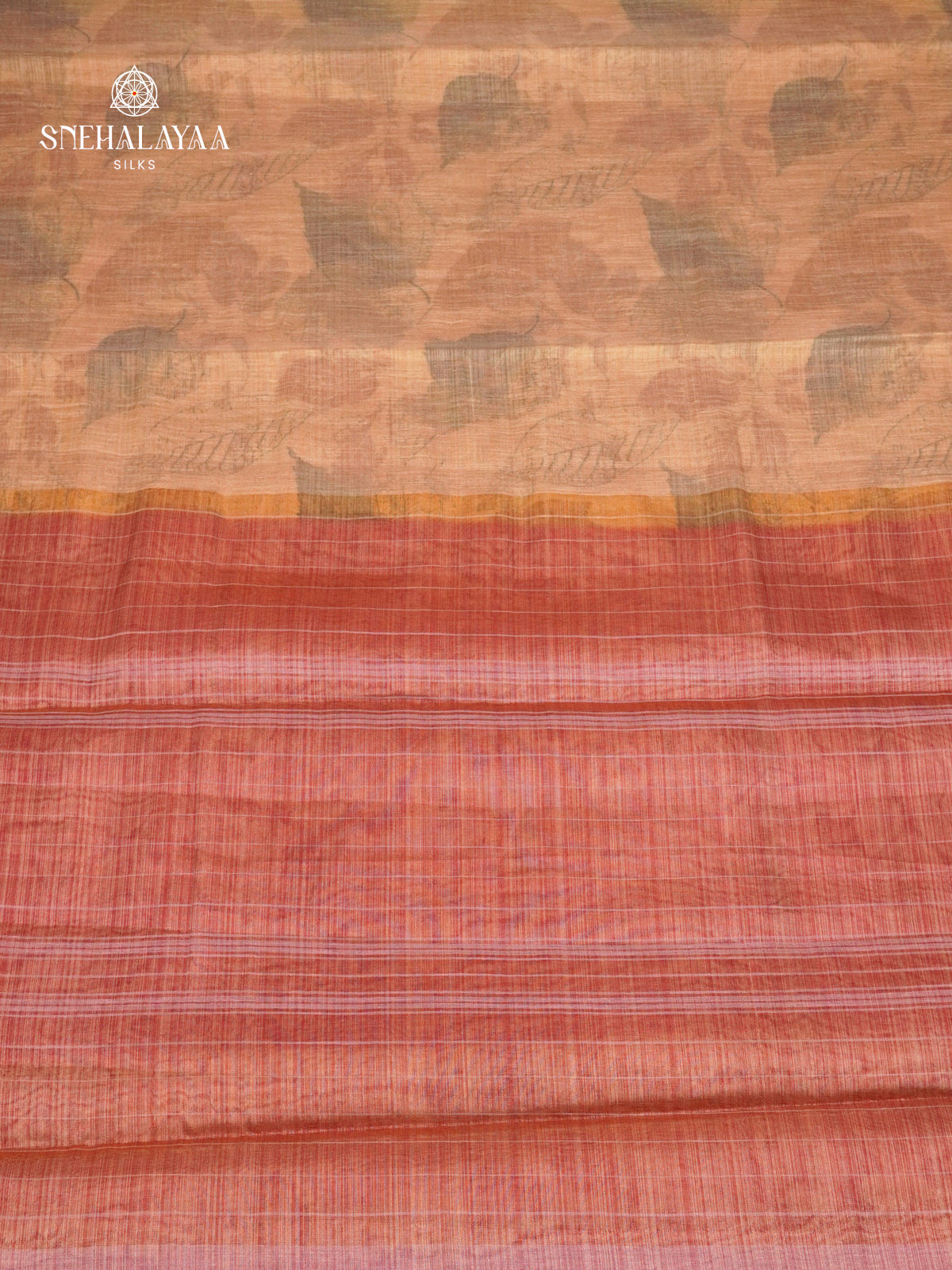 Pale Orange Linen Tissue Saree