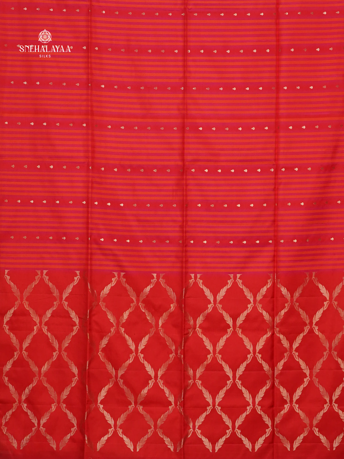 Orange Borderless Kanjivaram Soft Silk Saree