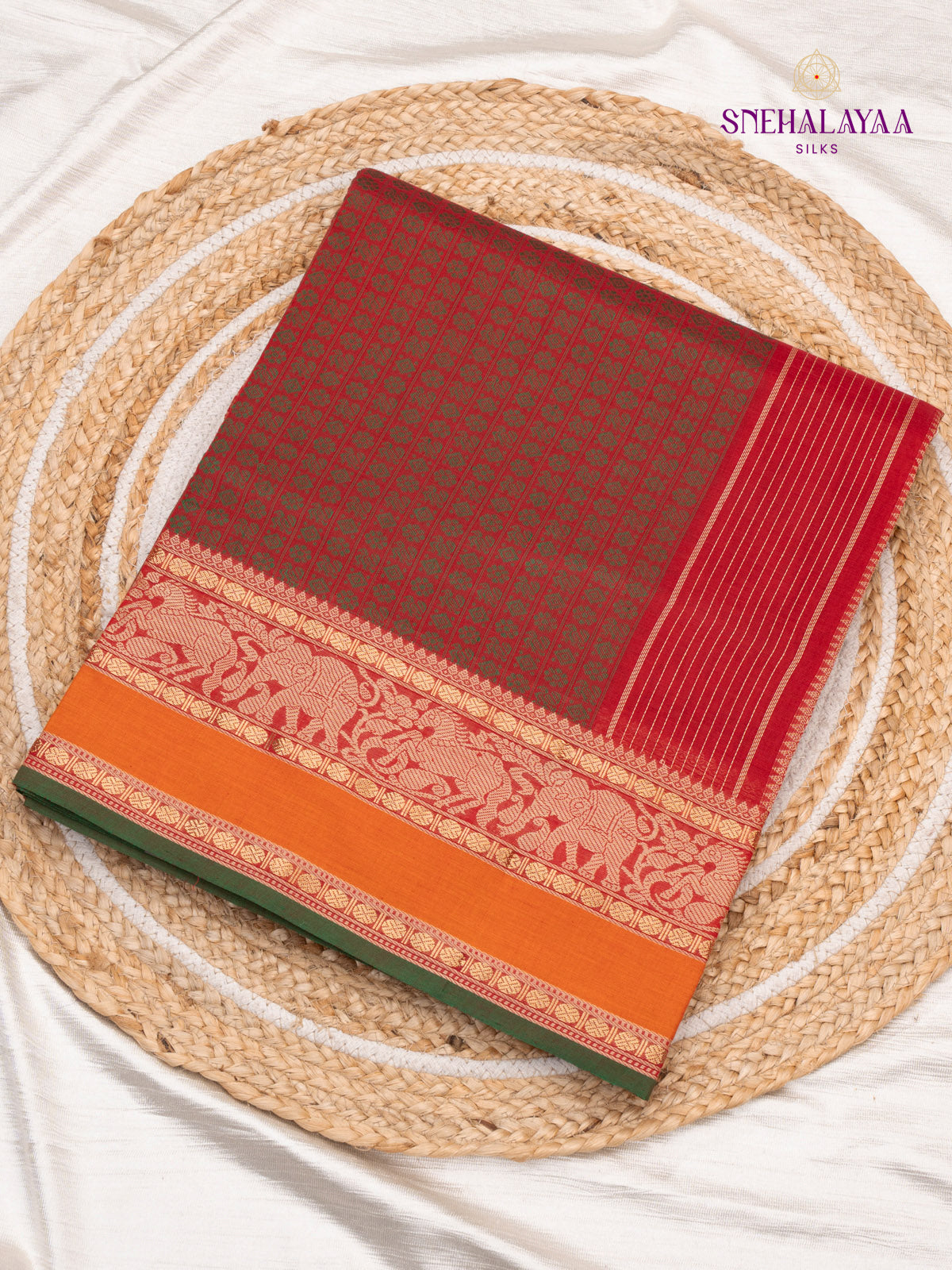 Brown Kanchi Cotton Saree