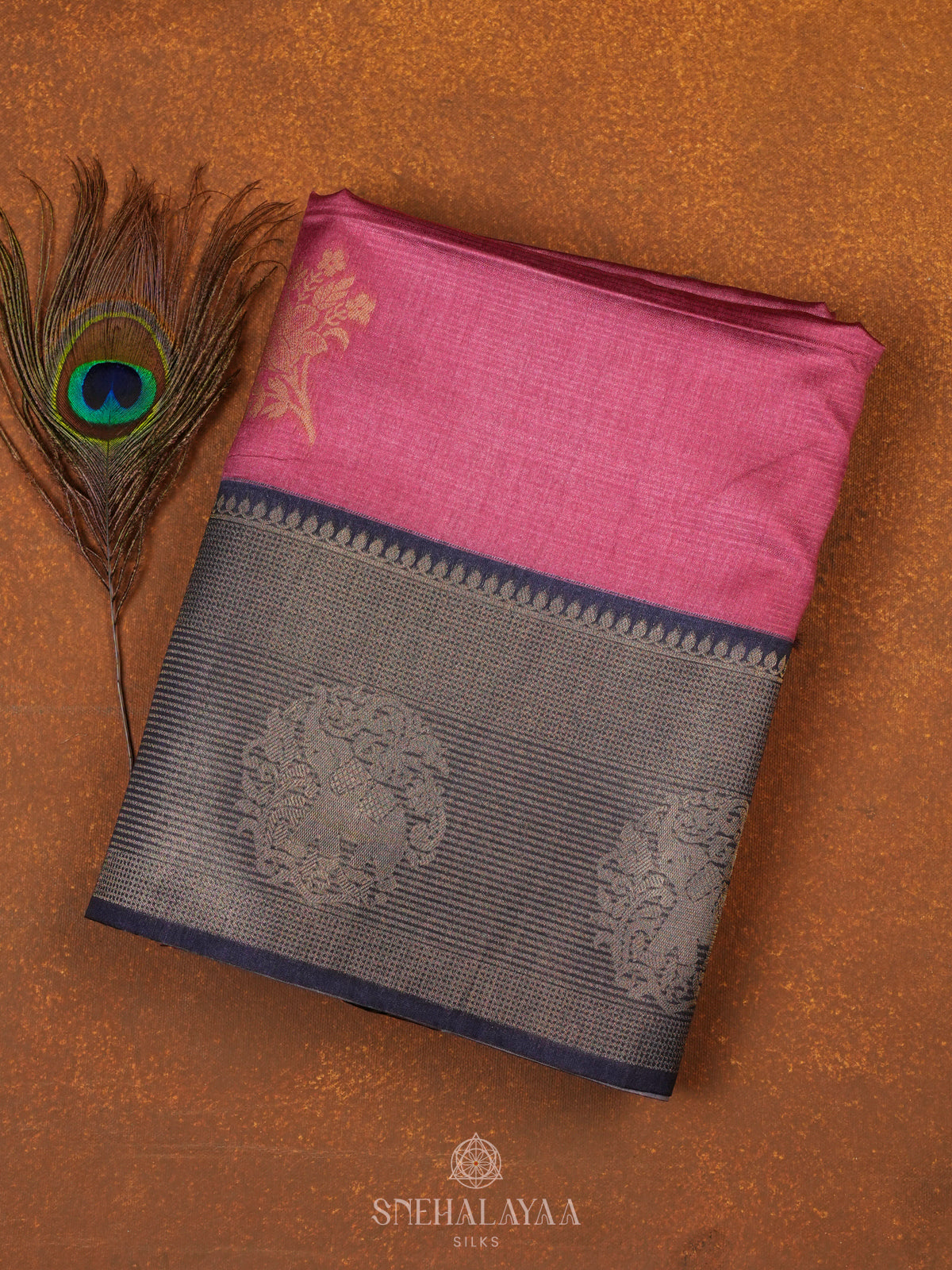 Pink Jute Saree