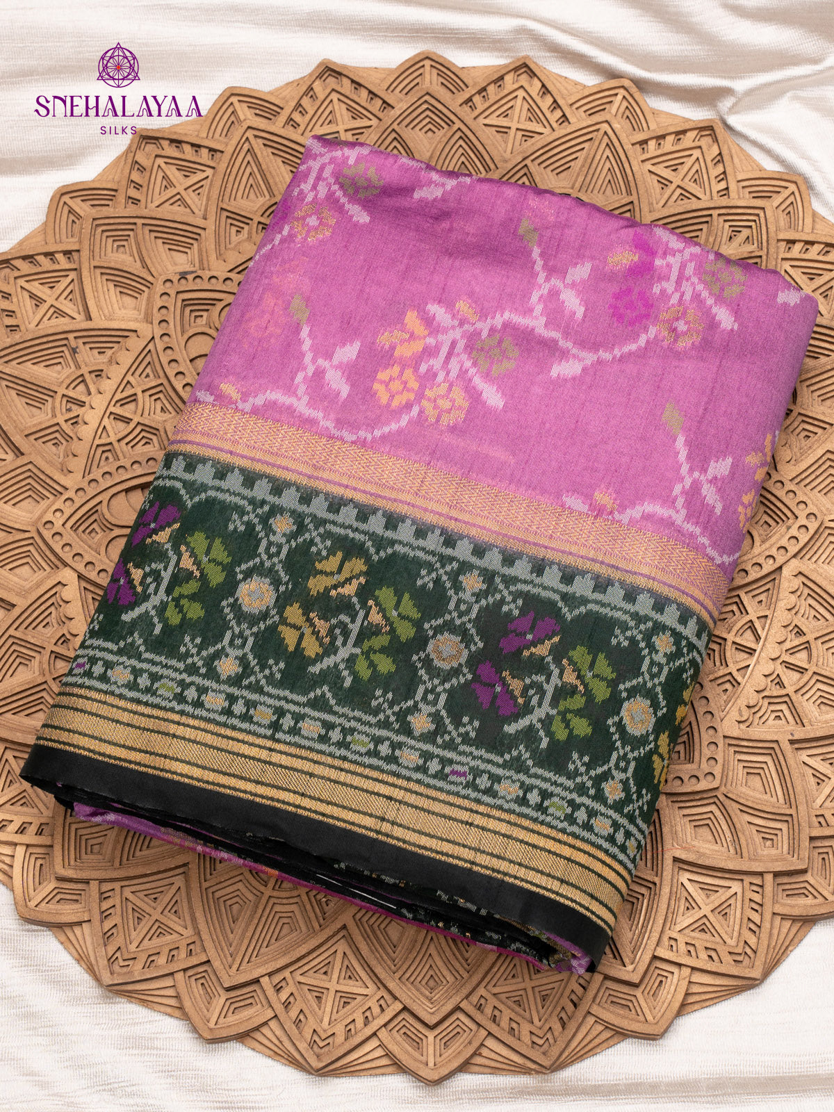 Purple Ikat Silk Saree