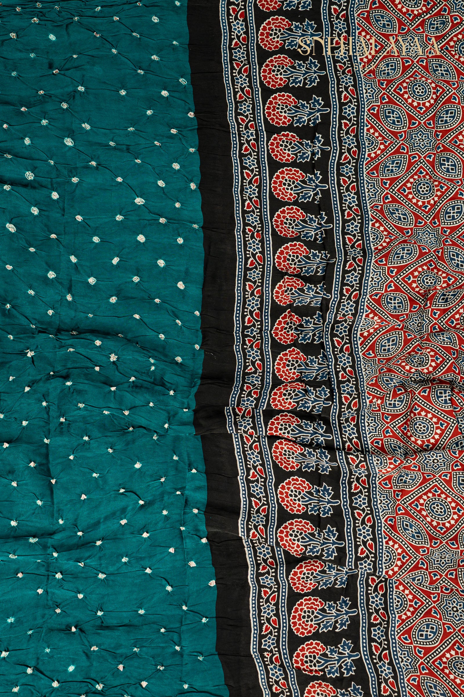 Green Bandhani Saree