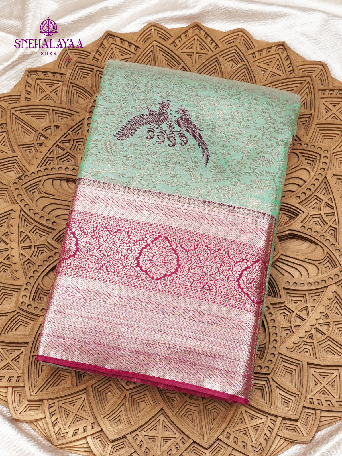 Pale Green Art Silk Saree