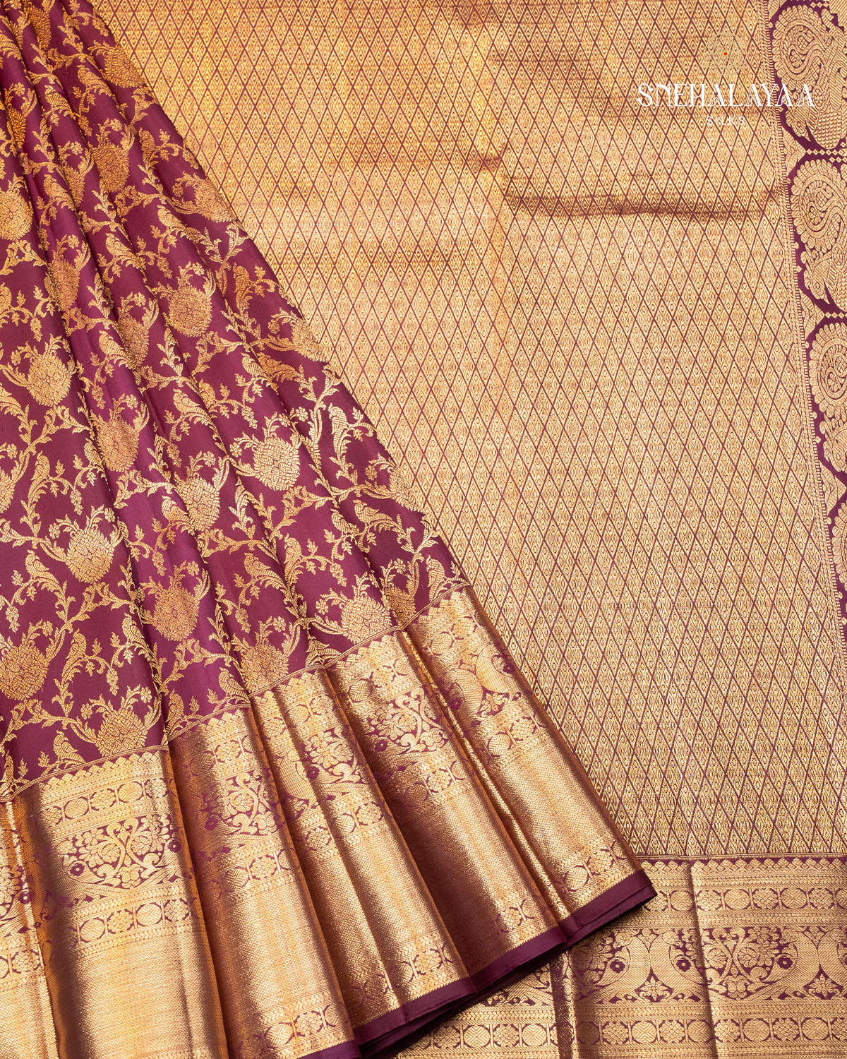 Maroon Kanjivaram Silk Saree