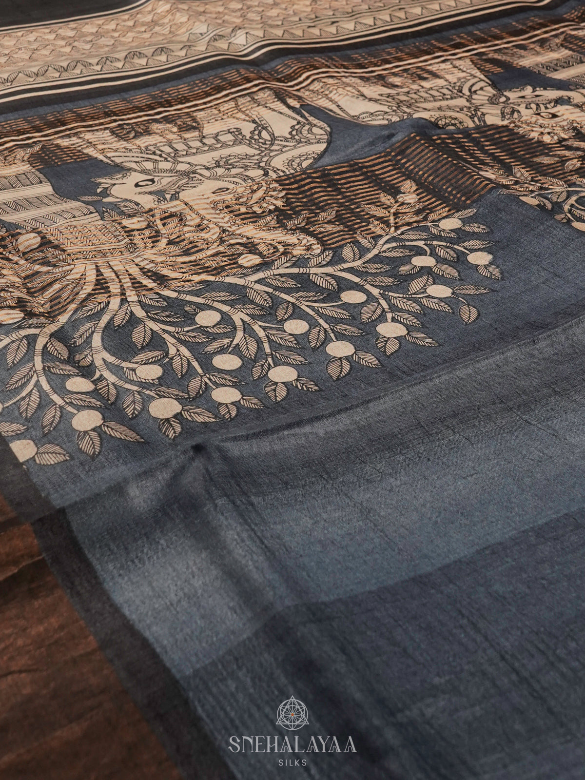 Grey Tussar Saree