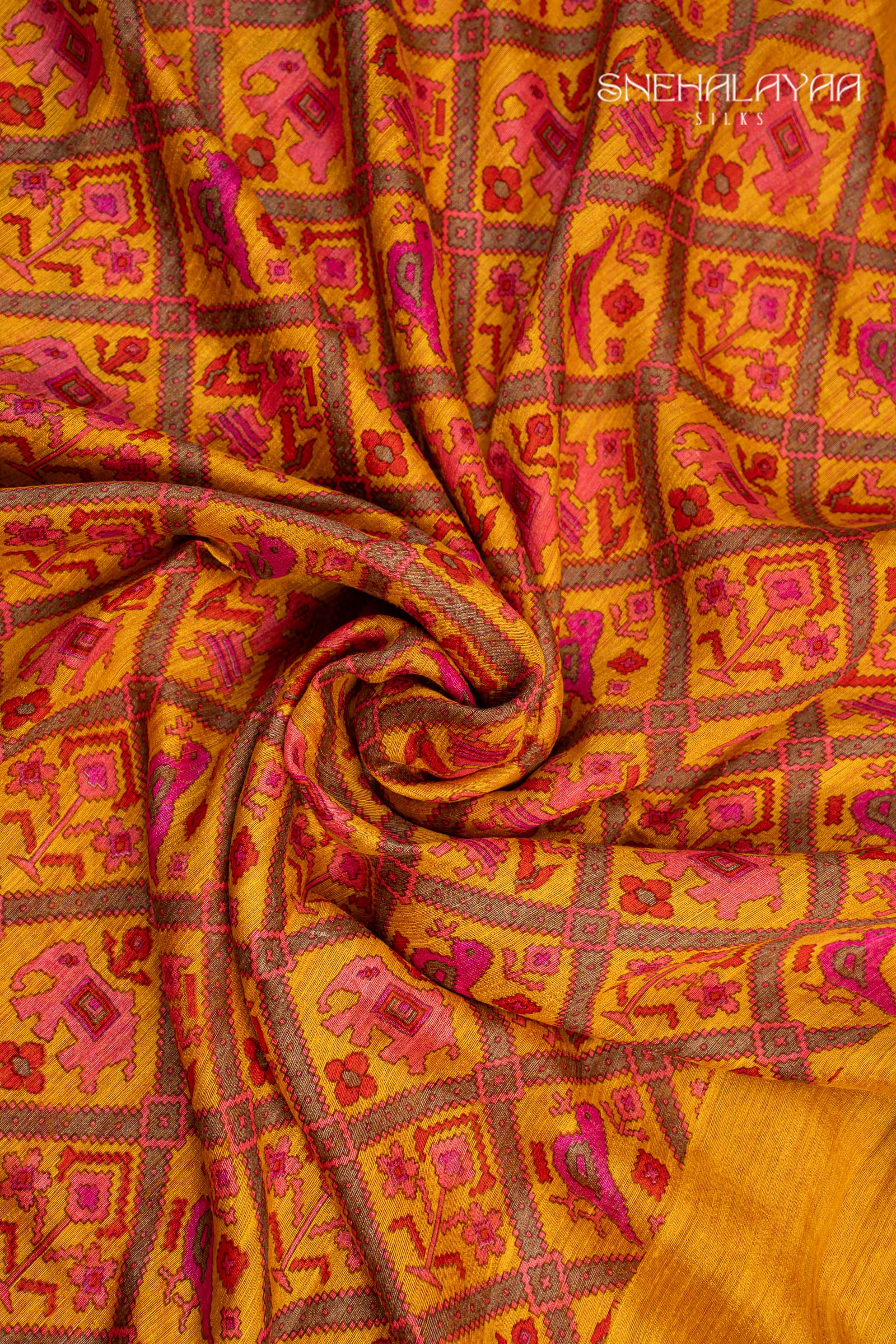 Honey Orange Tussar Saree