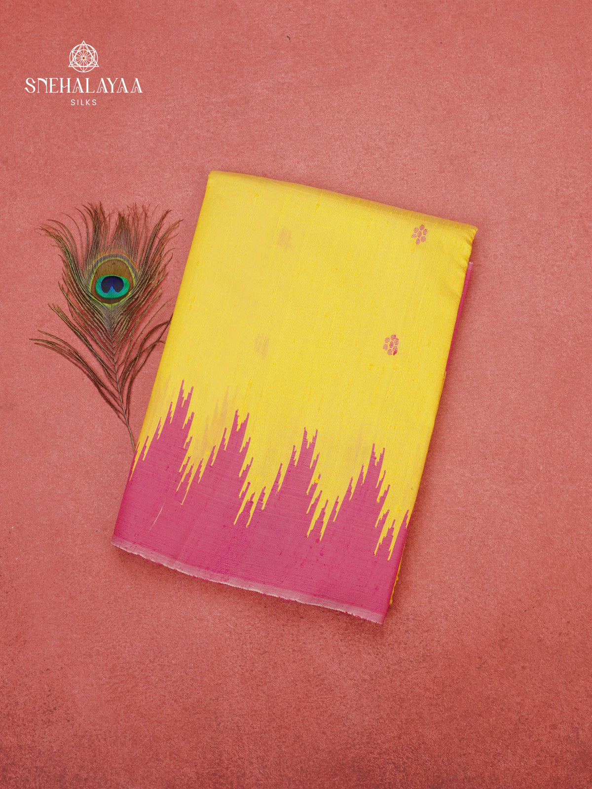 Yellow Dupion Silk Saree