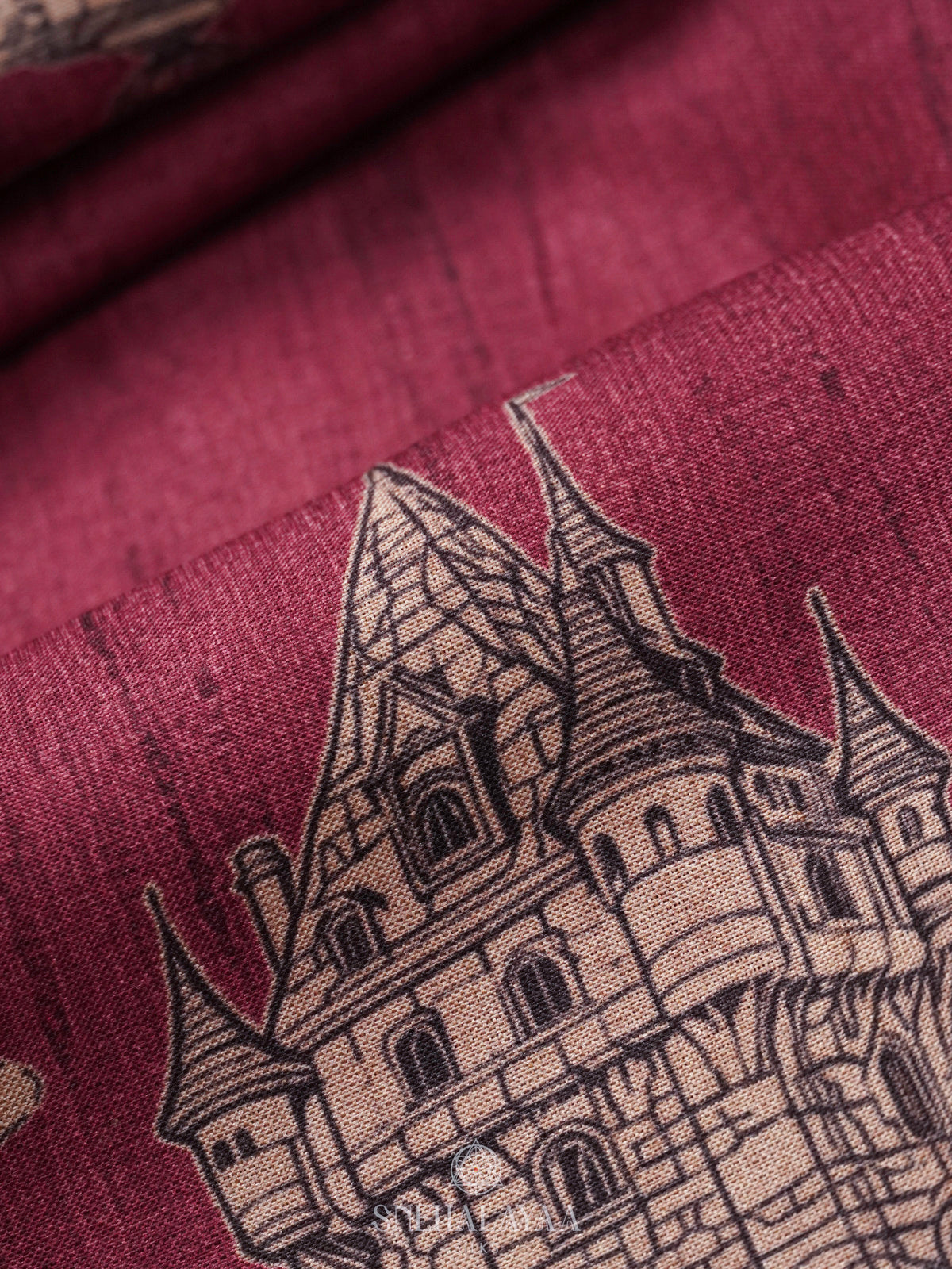 Magenta Tussar Saree