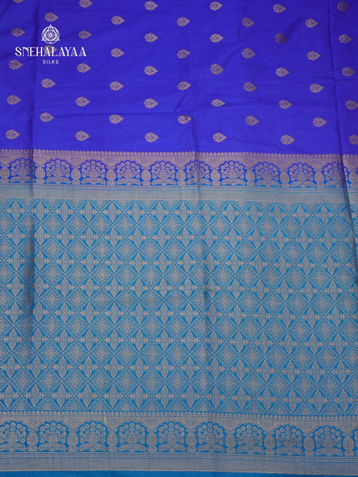 Royal Blue Banaras Dola Silk Saree
