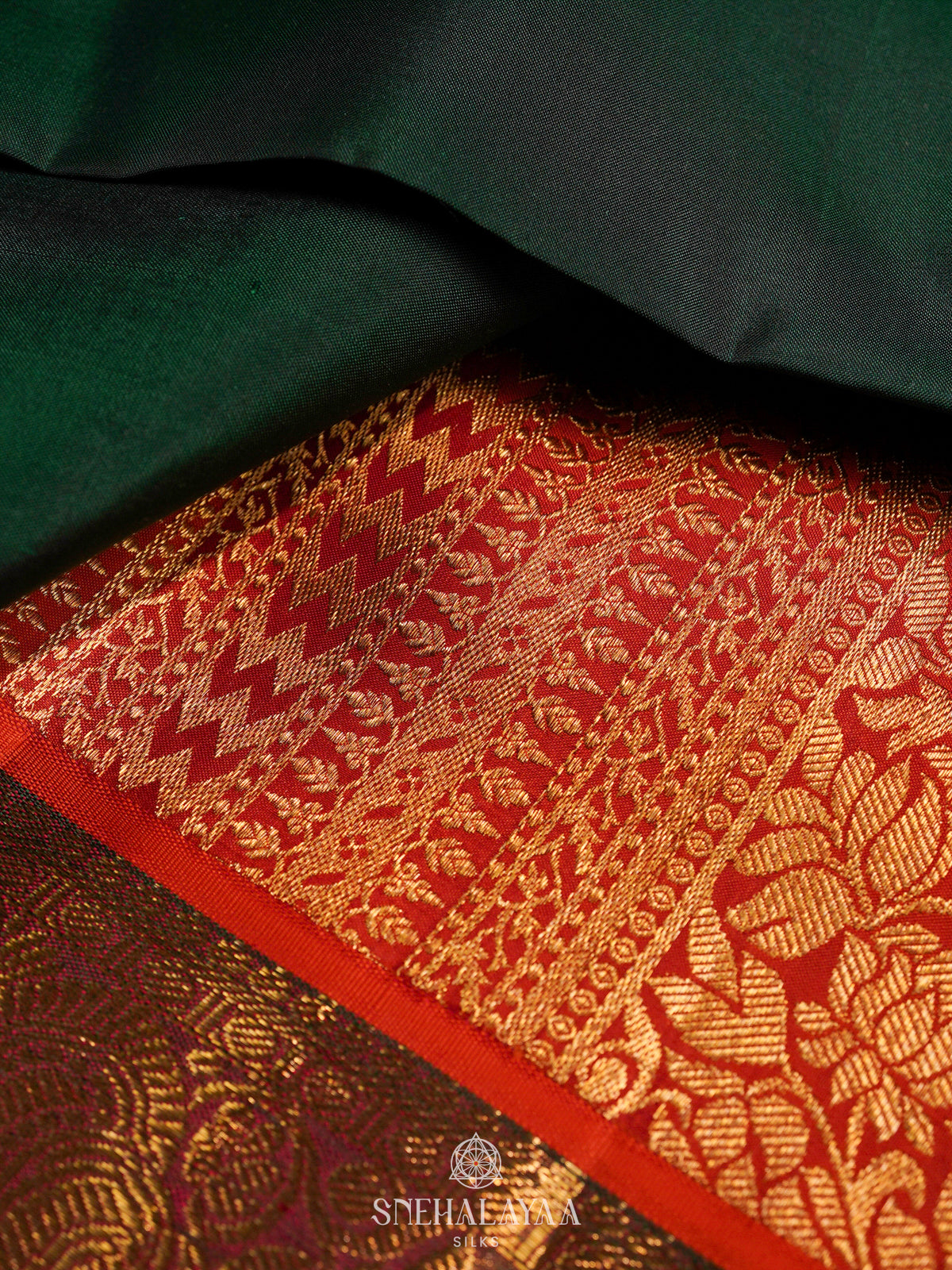 Forest Green Kanjivaram Silk Saree