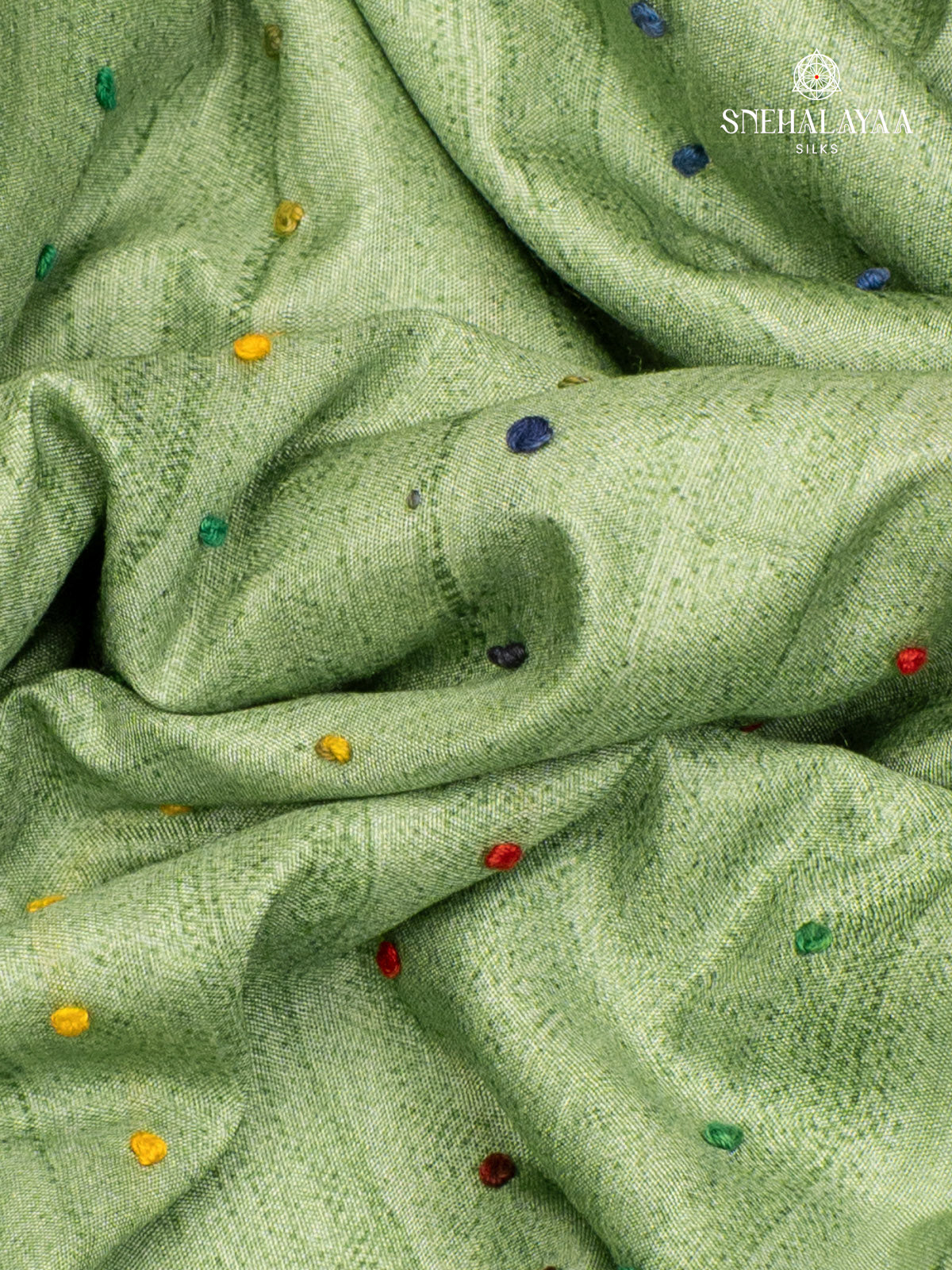 Pastel Green Tussar Saree