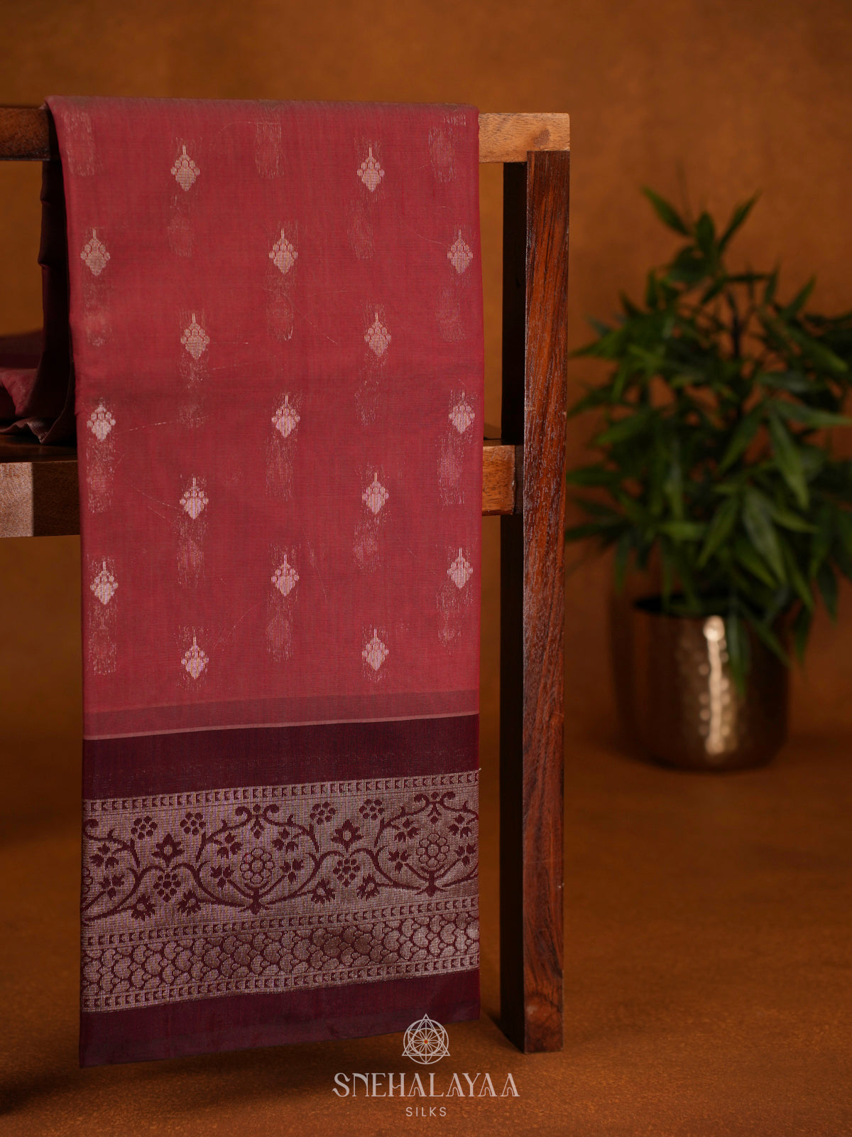 Orange Kanchi Silk Cotton Saree