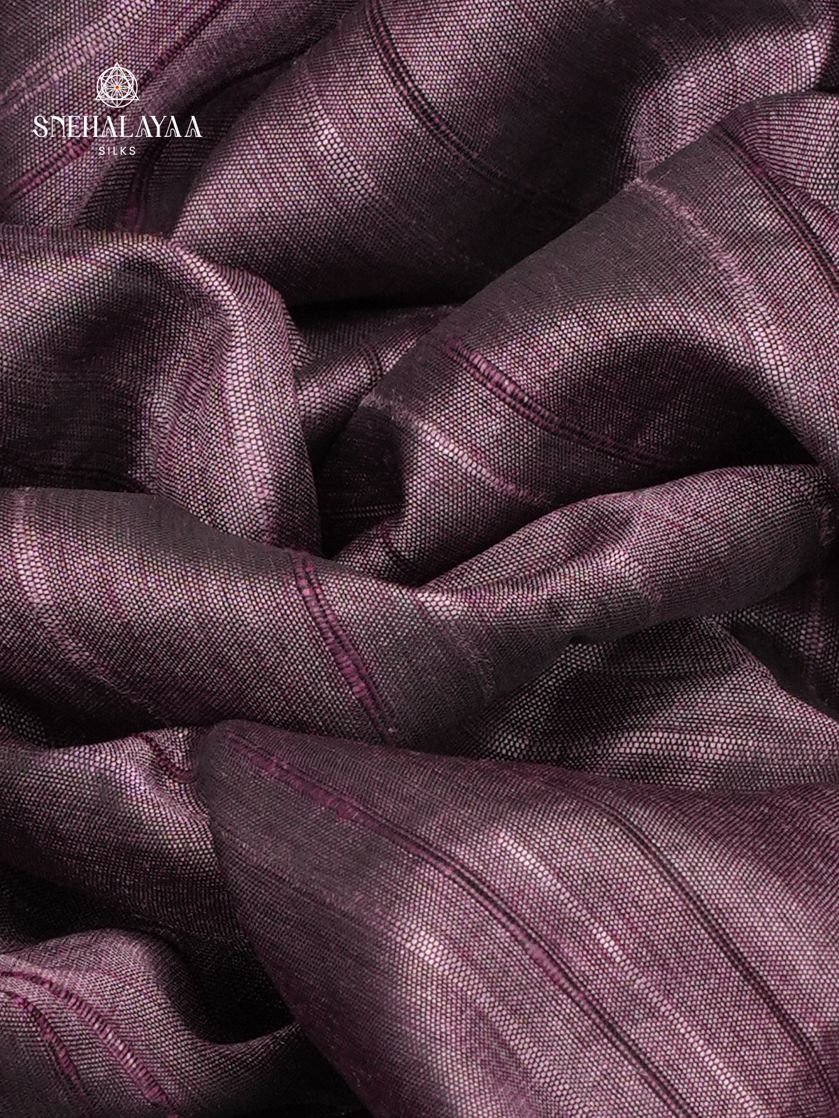 Purple Tussar Embroidery Saree