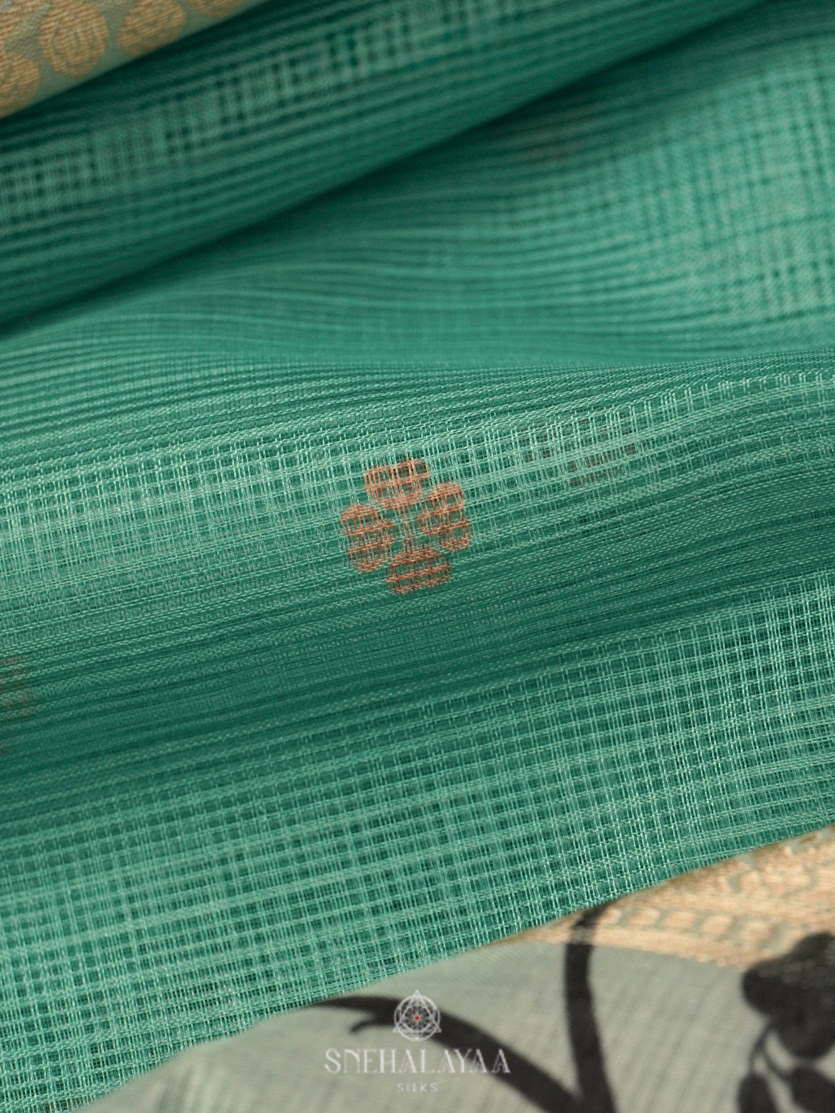 Green Printed Kota Saree