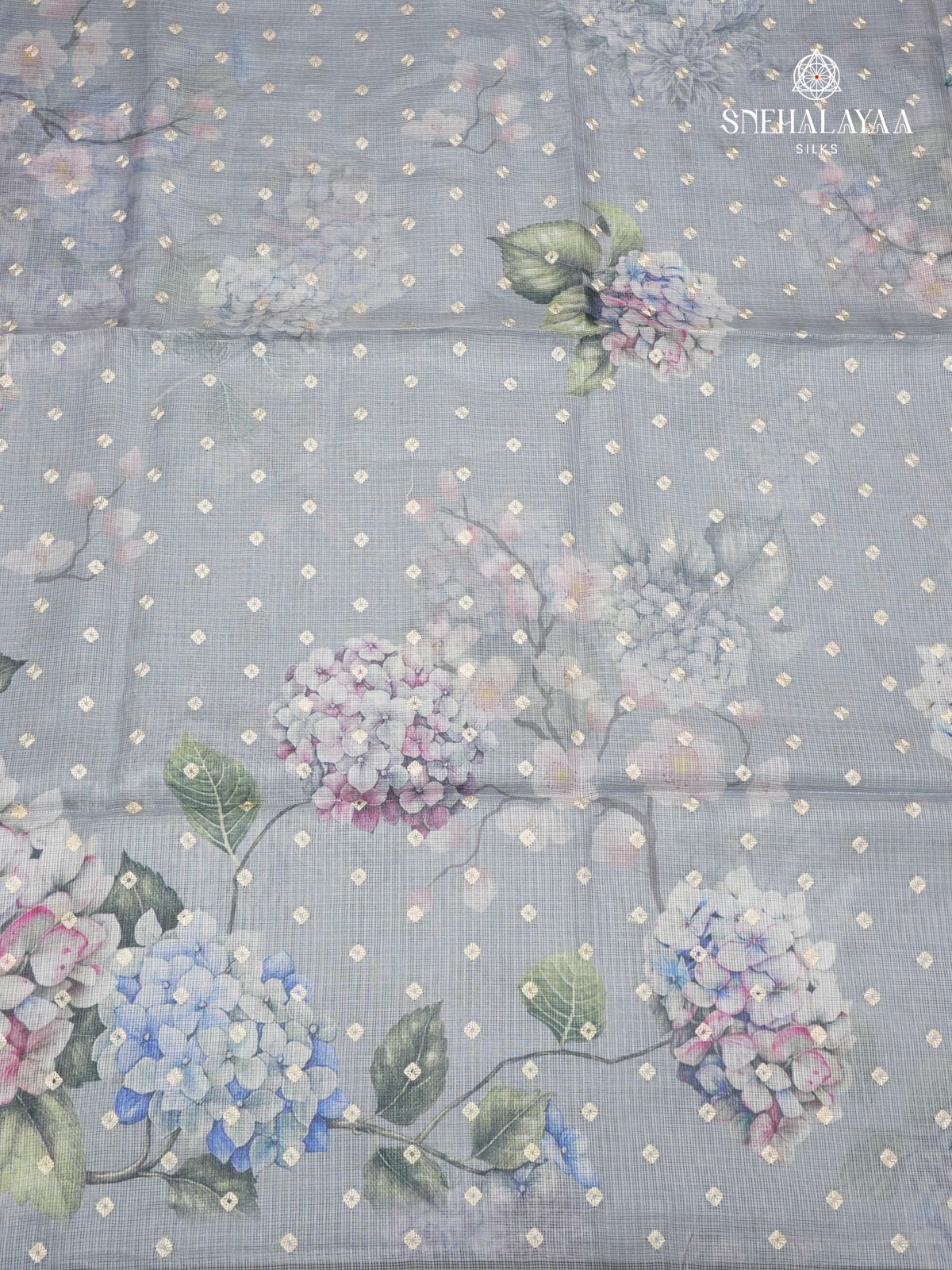 Blue Kota Embroidery Saree