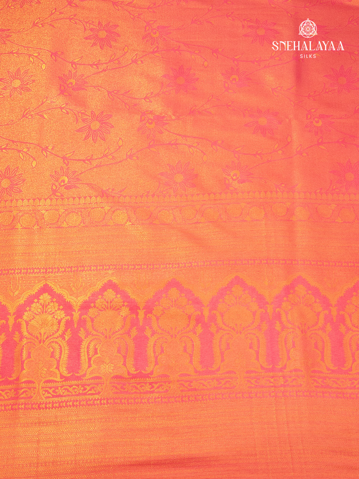 Coral Pink Soft Silk Saree