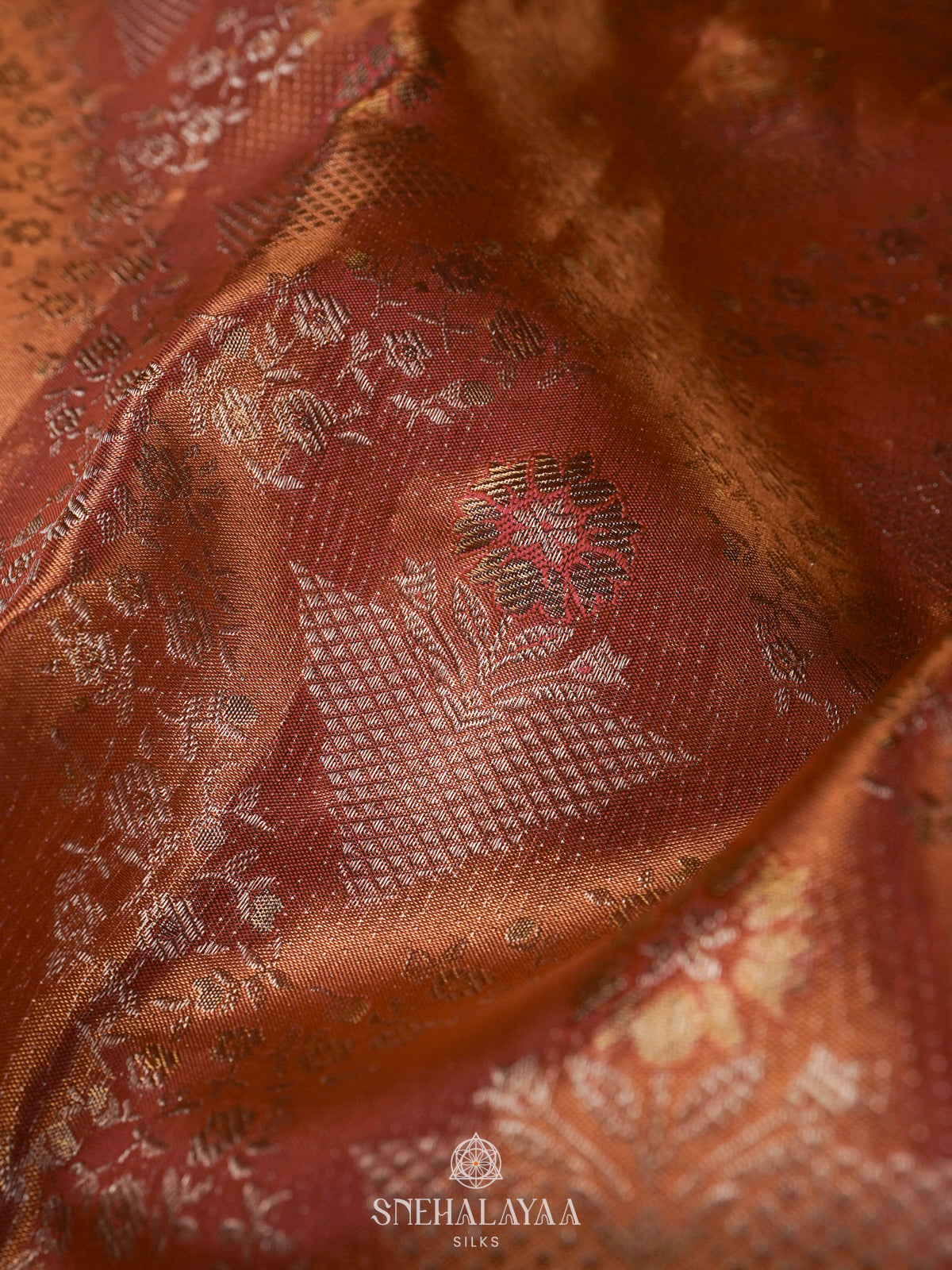 Peach kanjivaram Silk Saree