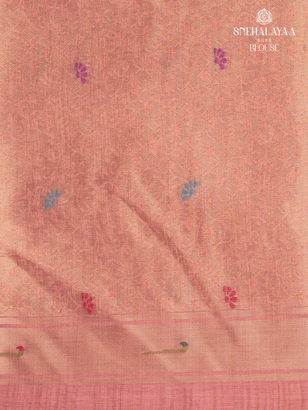 Peach Pink Munga Cotton Saree