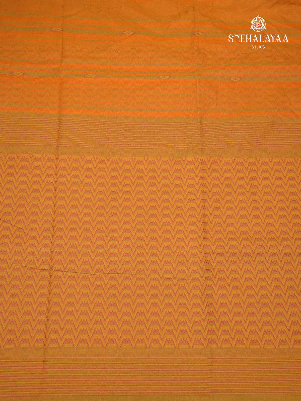 Orange Handloom Cotton Saree