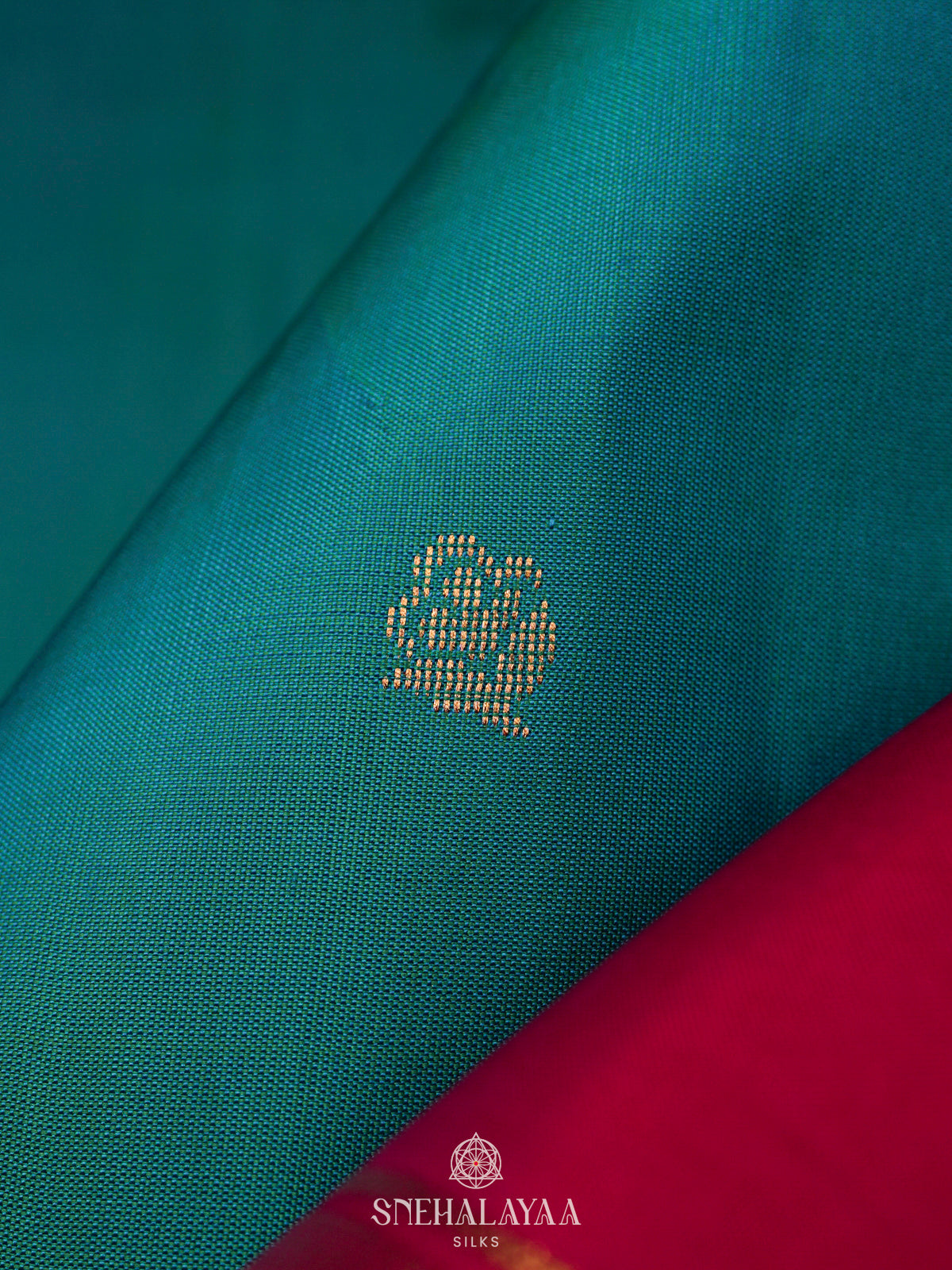 Peacock Blue Kanjivaram Silk Saree