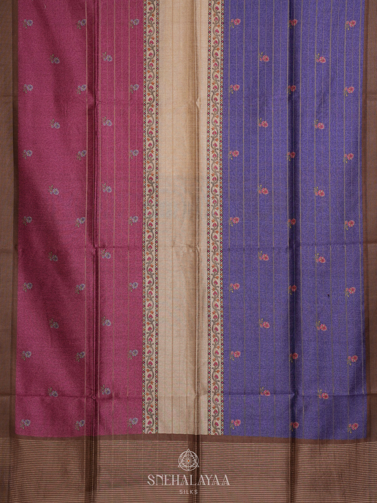 Pink Munga Tussar Saree