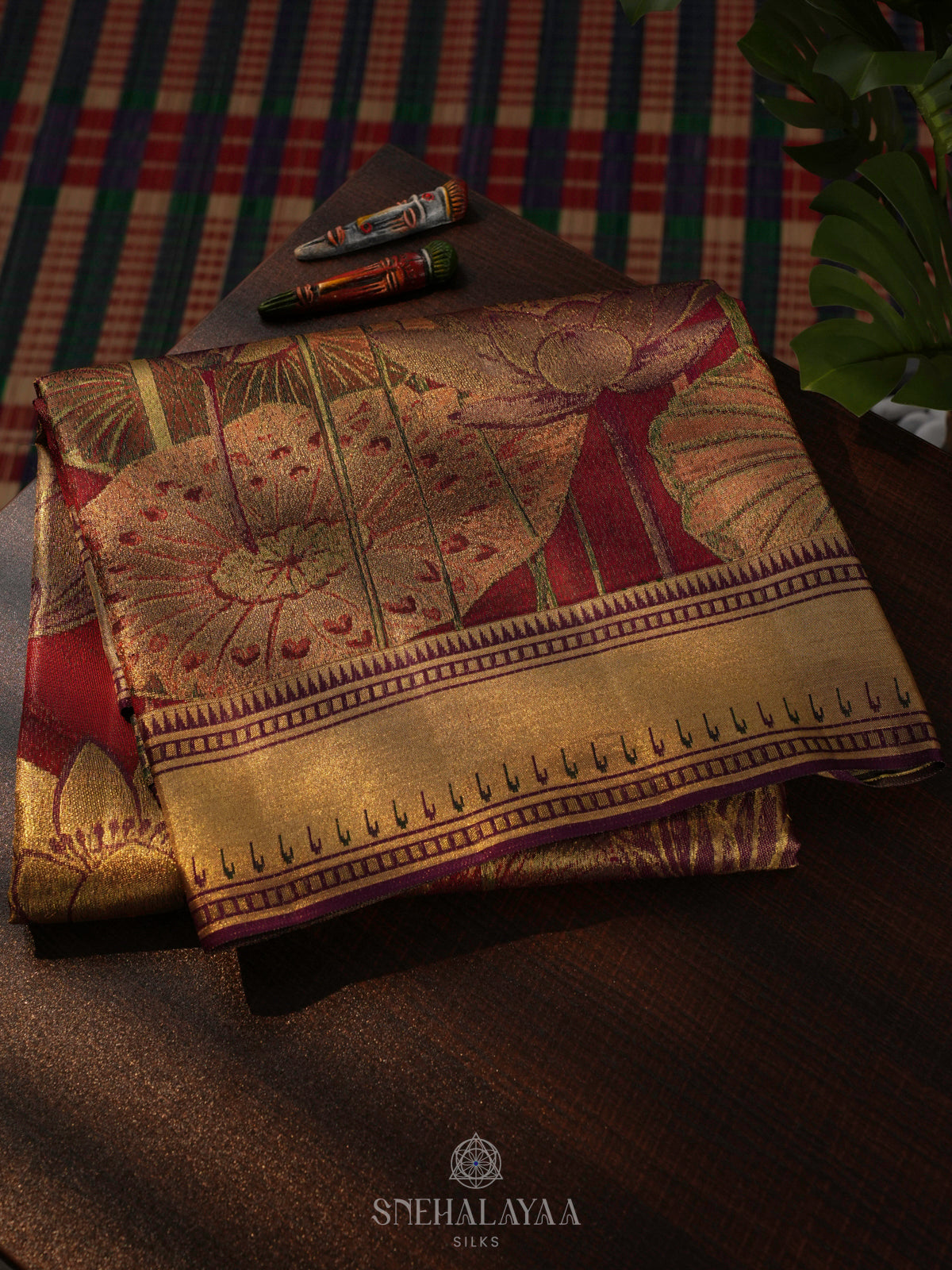 Maroon Kanjivaram Silk Saree