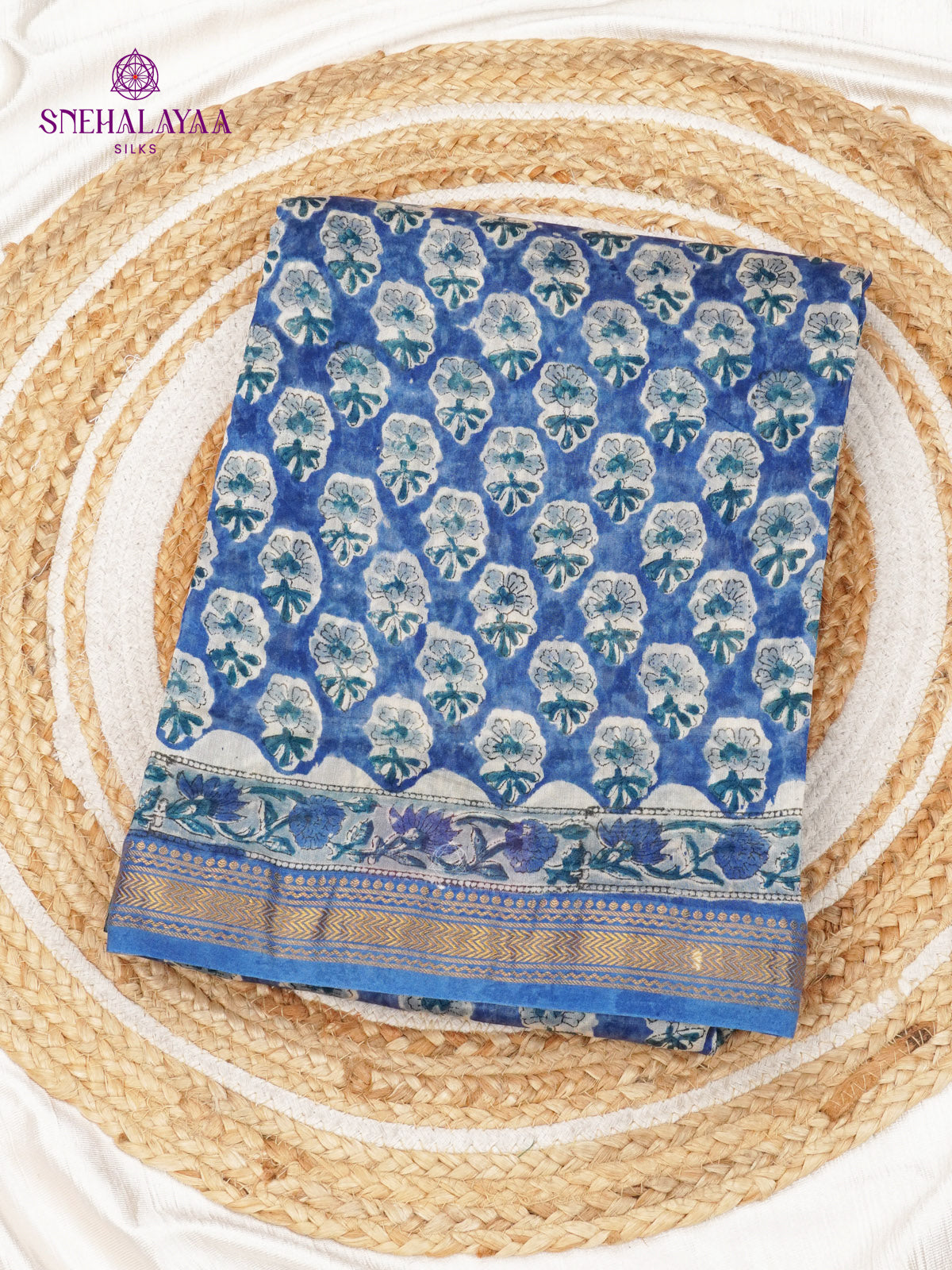 Pastel Blue Chanderi Saree