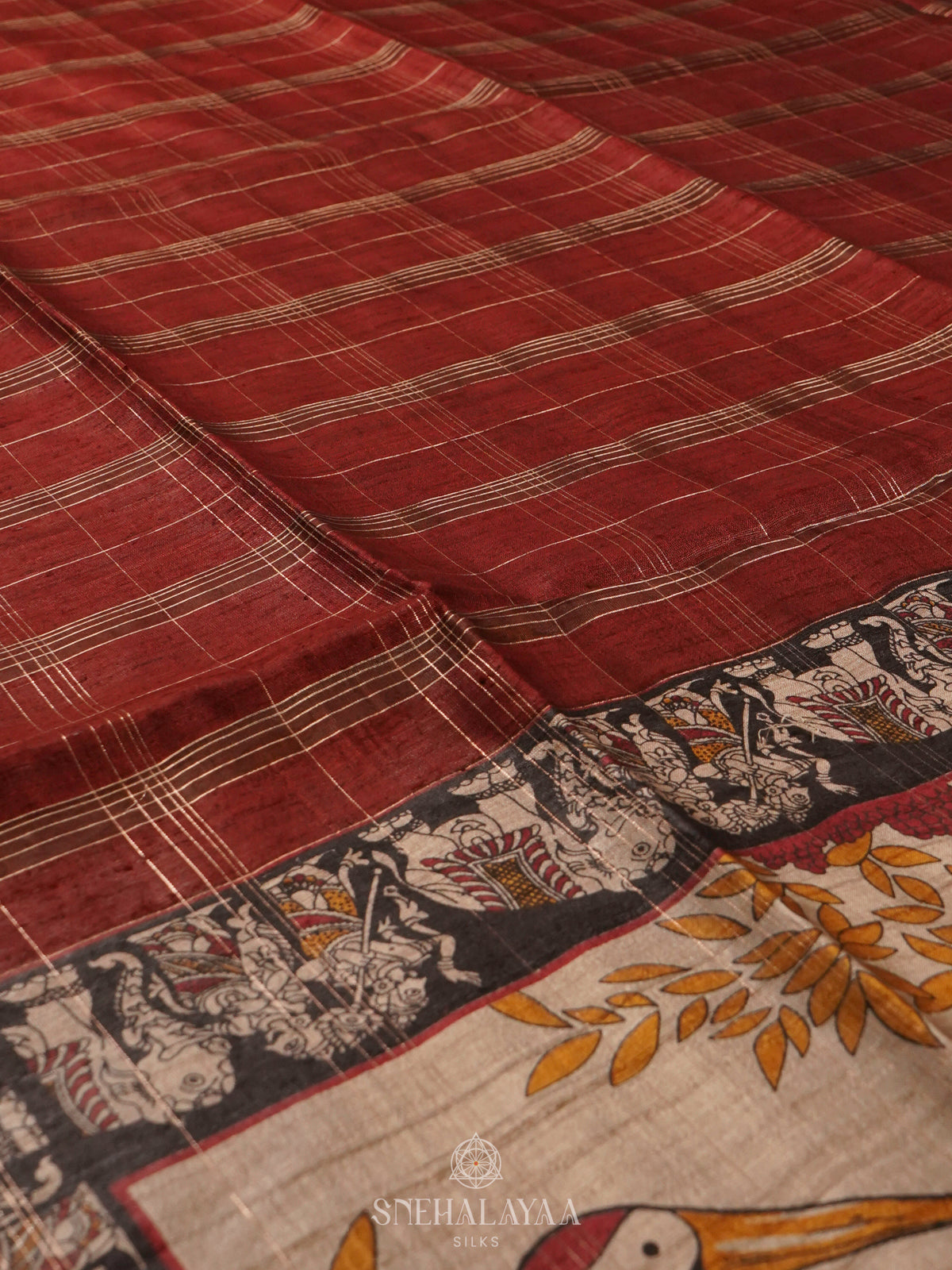Brown Tussar Saree
