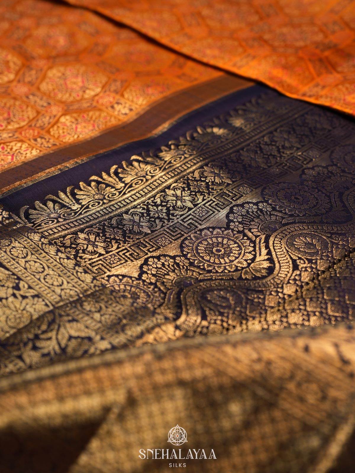 Orange Kanjivaram Silk Saree