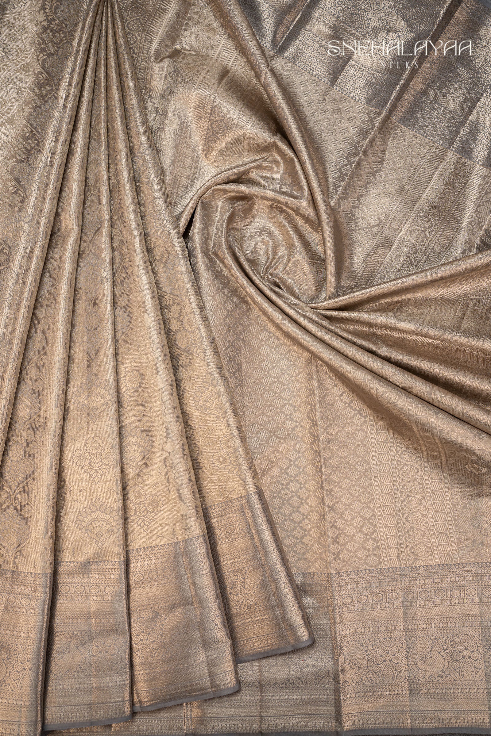 Grey Tissue Kancheevaram Silk Saree