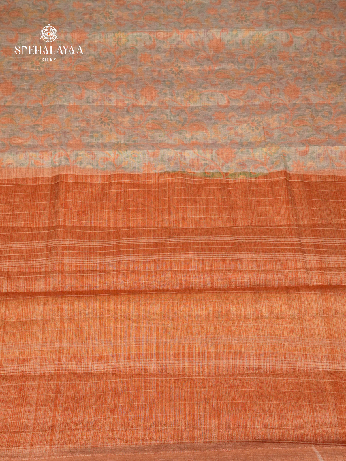 Grey Linen Tissue Saree