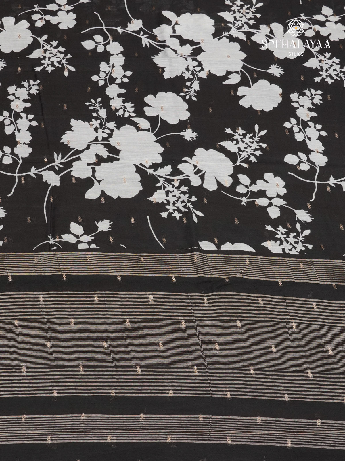 Black Chanderi Saree