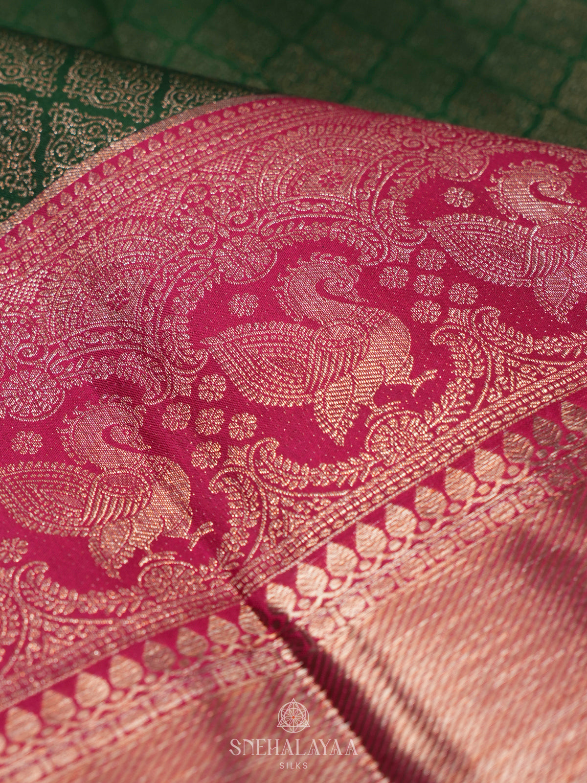 Forest Green Kanjivaram Silk Saree