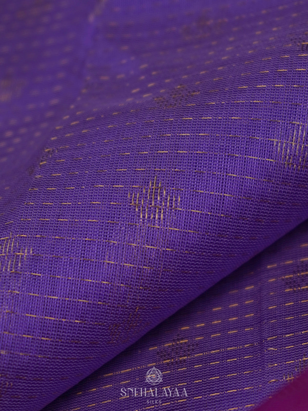 Lavender Kuppadam Silk Cotton Saree with Magenta Border